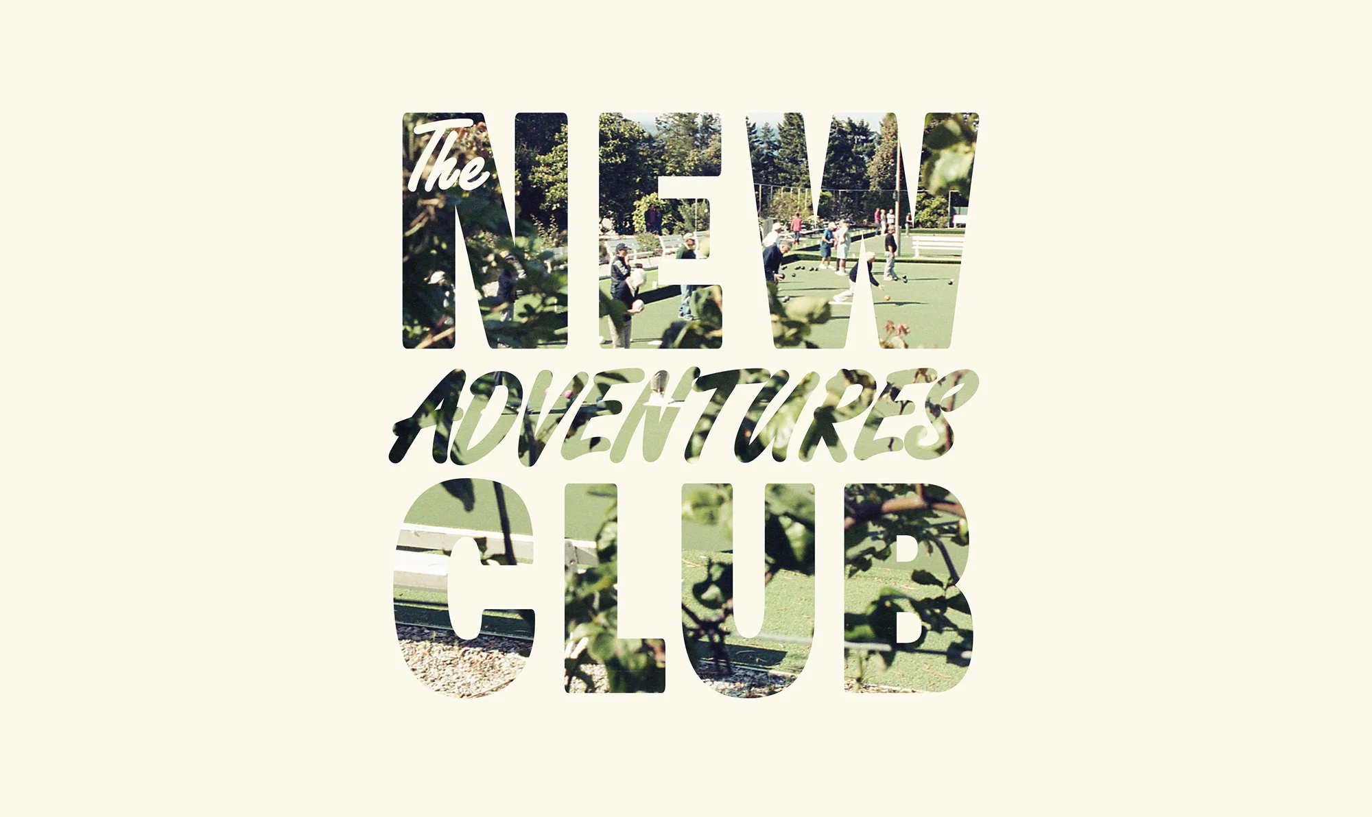 The New Adventures Club seeks out discoveries great and small. The typography acts as a peeping-window into this self-initiated social experiment.
