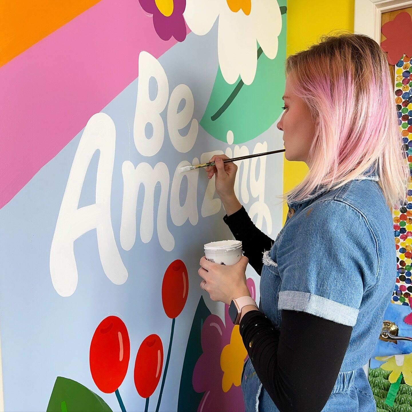 Just wrapped up my 3 murals at Creative Kids Academy today and I can&rsquo;t wait to share the process behind them all! It was such a blast working in this space and meeting all of the kiddos. The murals came out so fun and colorful, such a huge tran