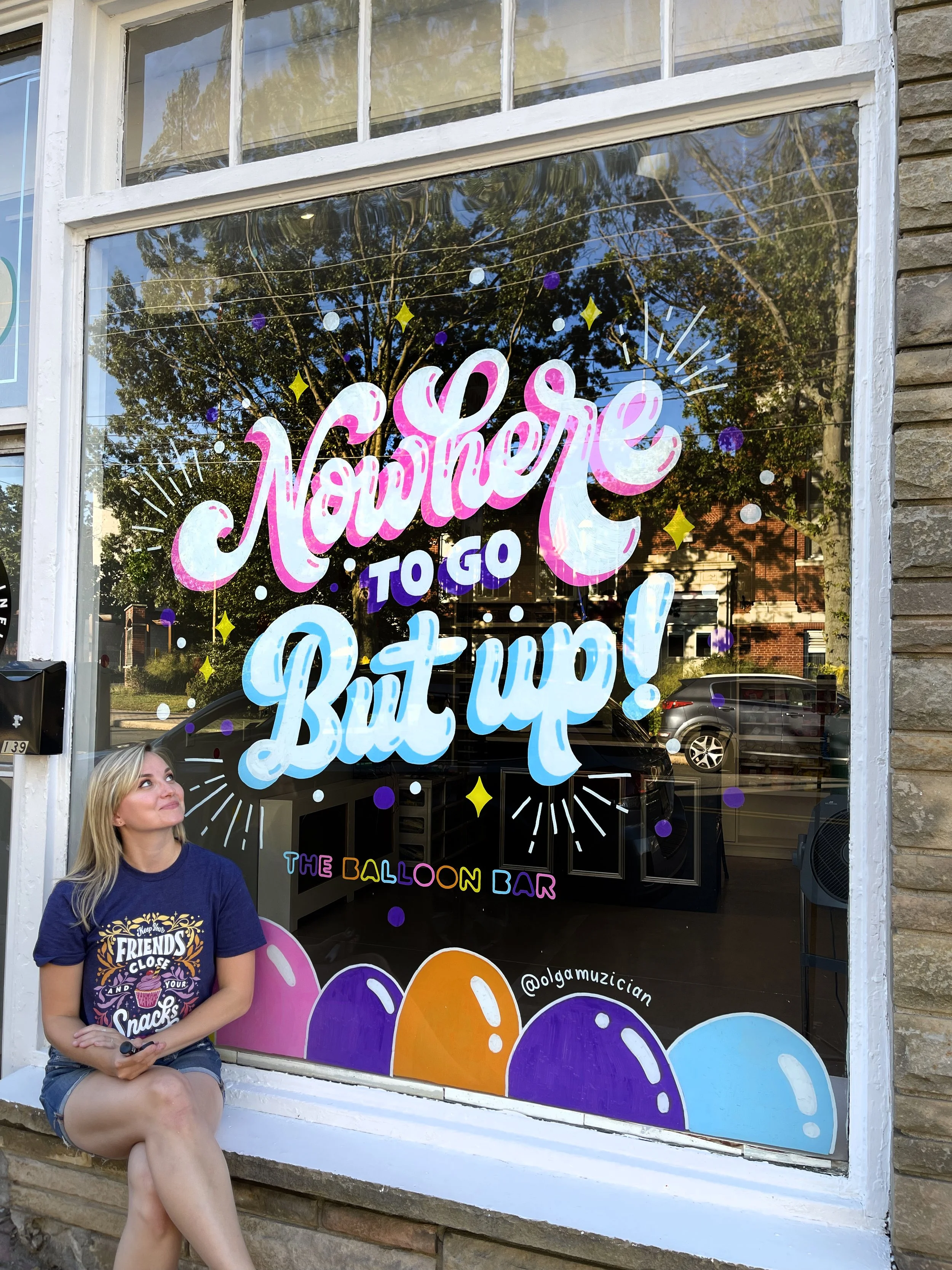 Balloon Bar Window Mural — Olga Muzician Studio