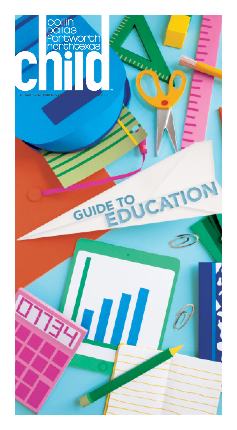 'Guide to Education' cover for Collin/Dallas/Forth Worth/North Texas Child Magazine