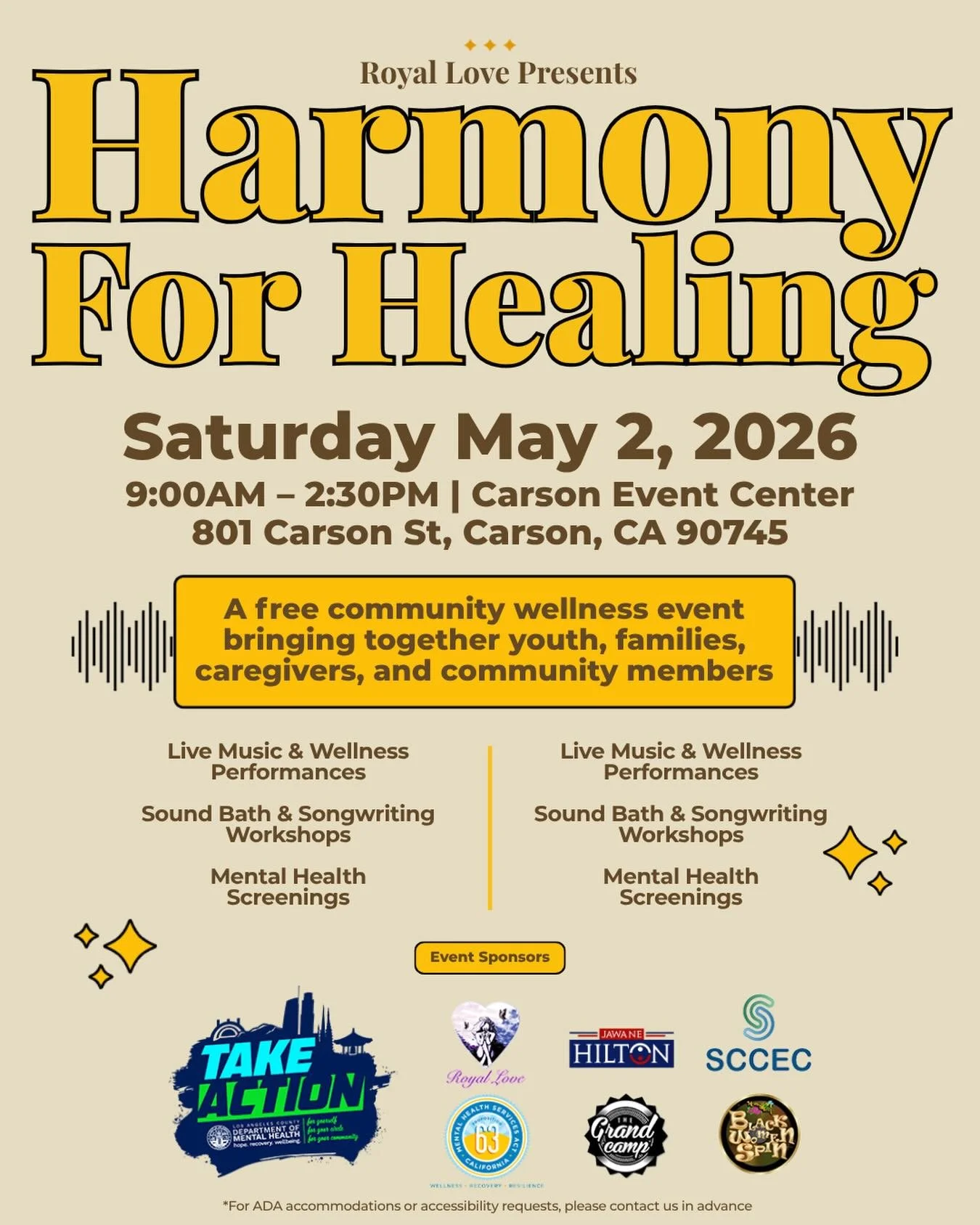 💜Harmony for Healing💚🎶
We&rsquo;re so excited to officially announce Harmony for Healing &mdash; a creative arts healing experience centered on mental health and lupus awareness.
Join us on May 2nd for a day of:
✨ Wellness Resources 
✨ Music-based