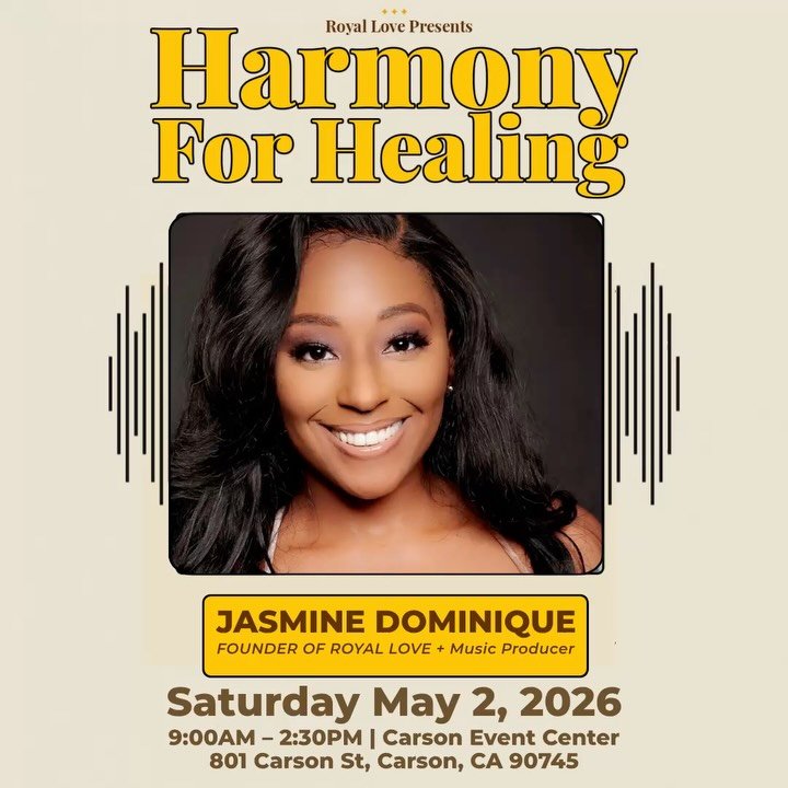 💜 Meet the Founder of Royal Love at Harmony For Healing✨ @jasmine_dominique_ will be sharing her story on how music held her, healed her, and inspired her to create space for others to experience the same. She&rsquo;ll also be playing a few beats sh