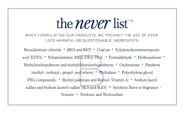 Beautycounter's NEVER List