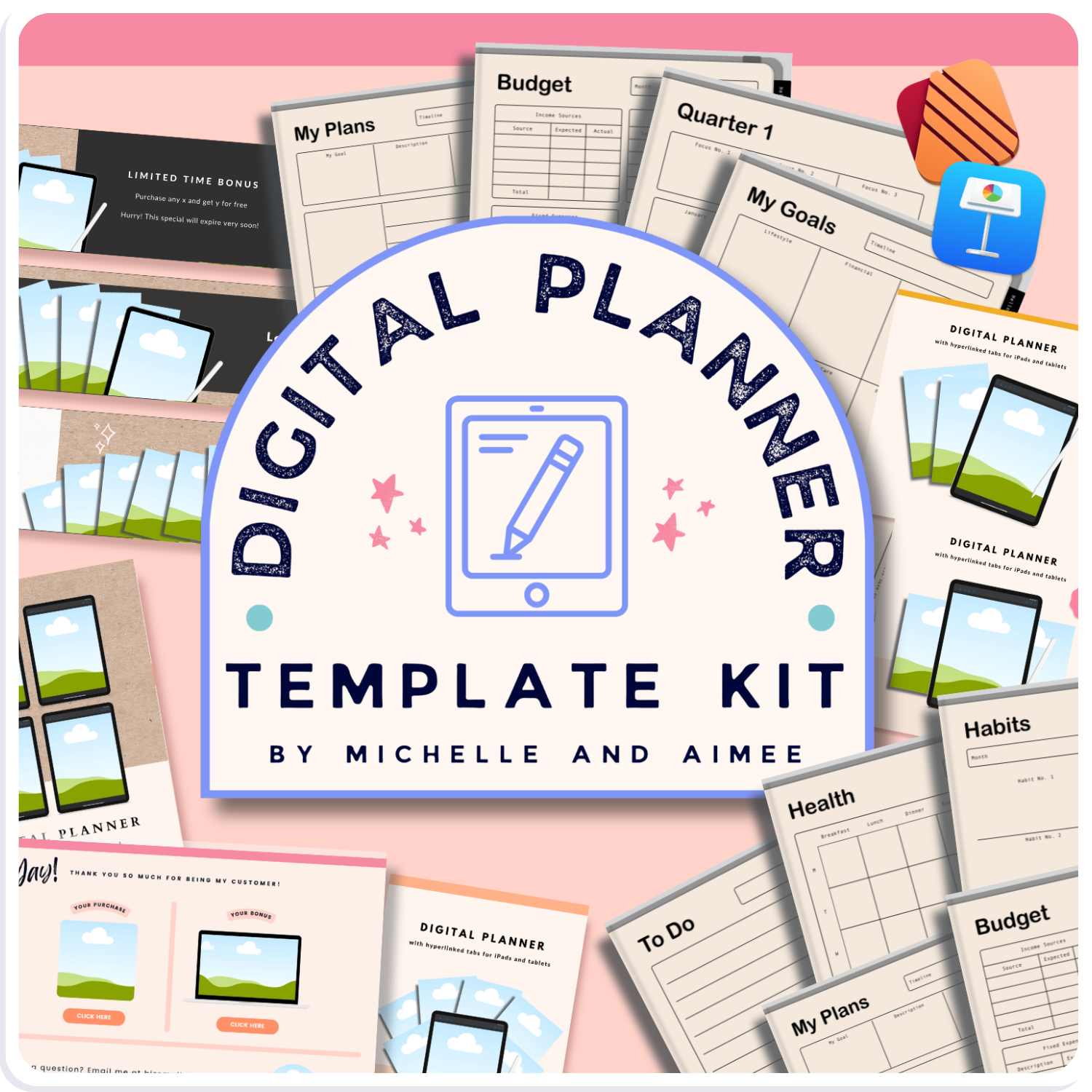 Digital Planner Holiday Badge Stickers