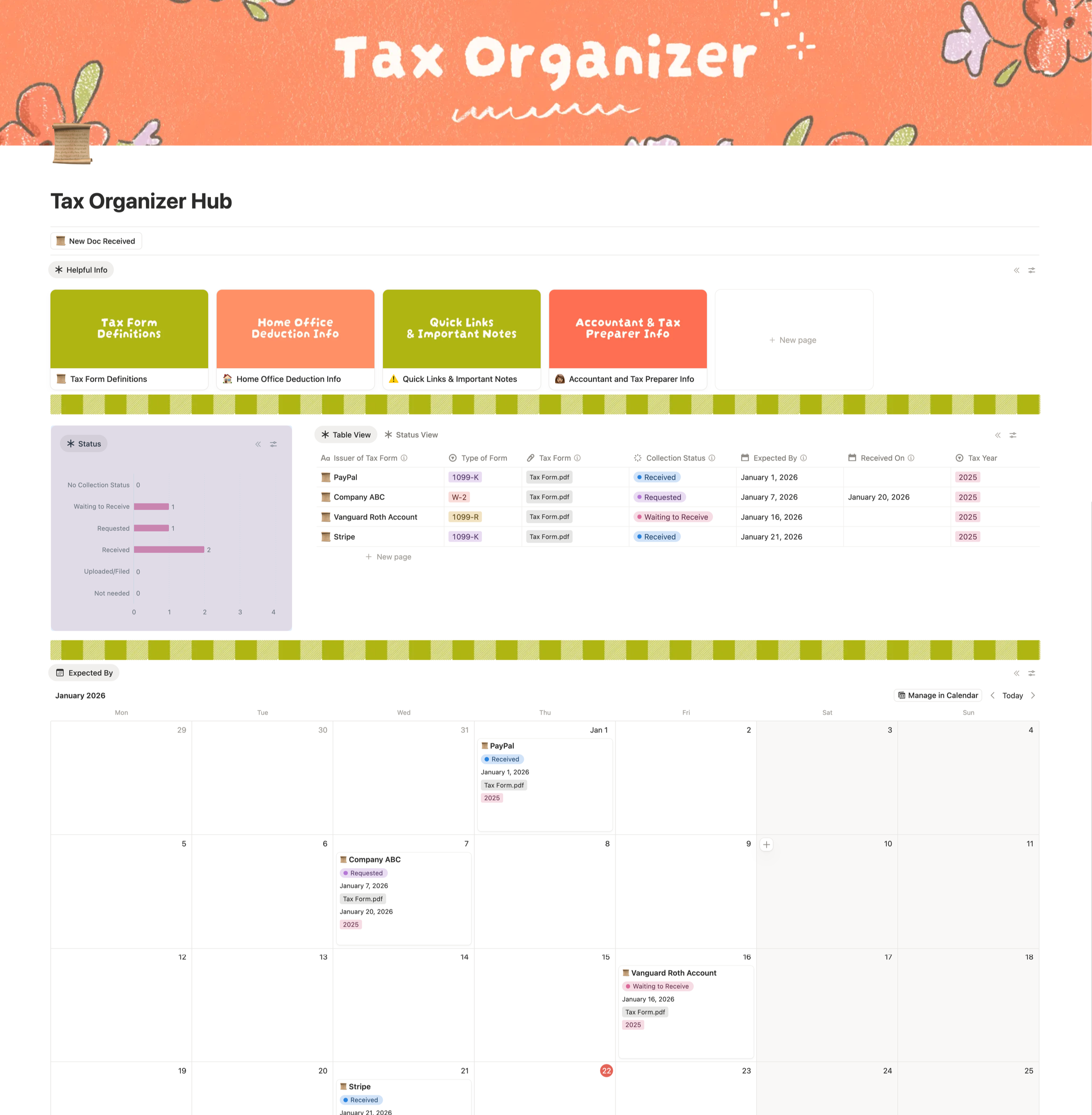 How I Organize my Tax Forms in Notion