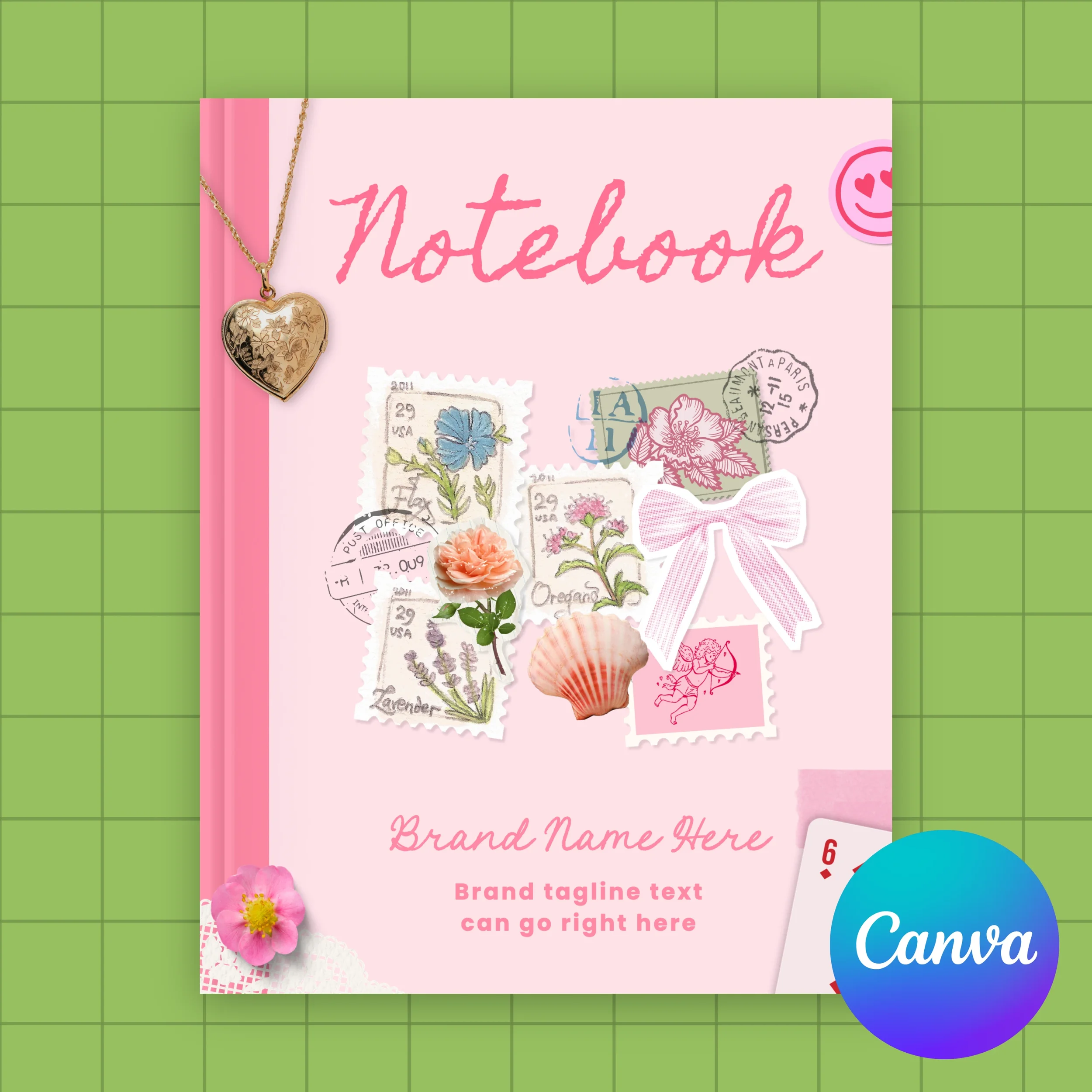 Romantic Digital Notebook Canva Template