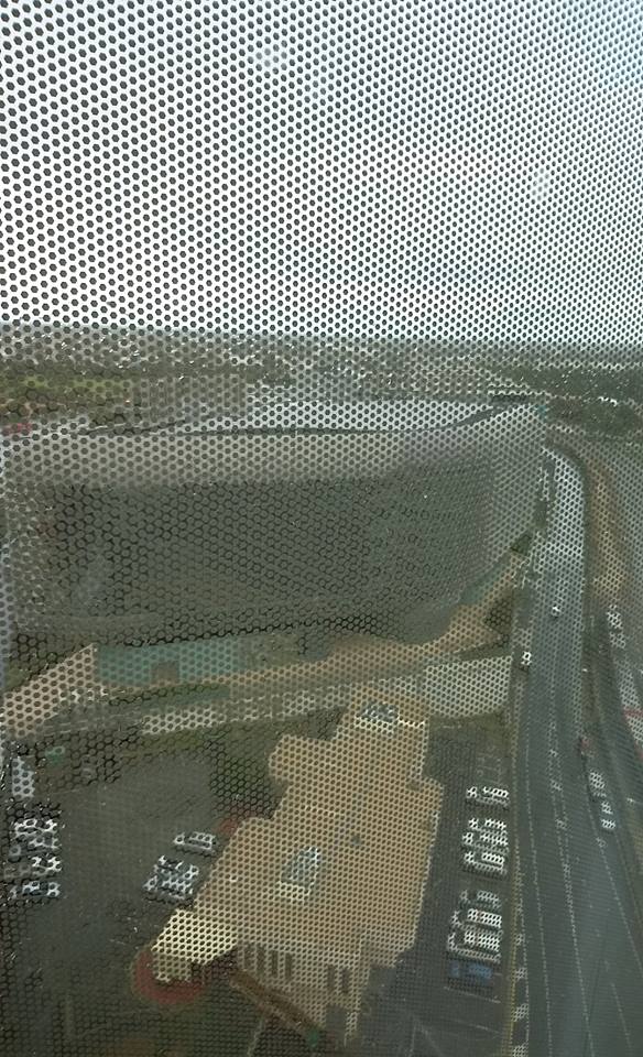Quite a few students were taking photos or videoing the majestic views seen from their clinic bays. But check out this sick view from the 11th floor men's bathroom.