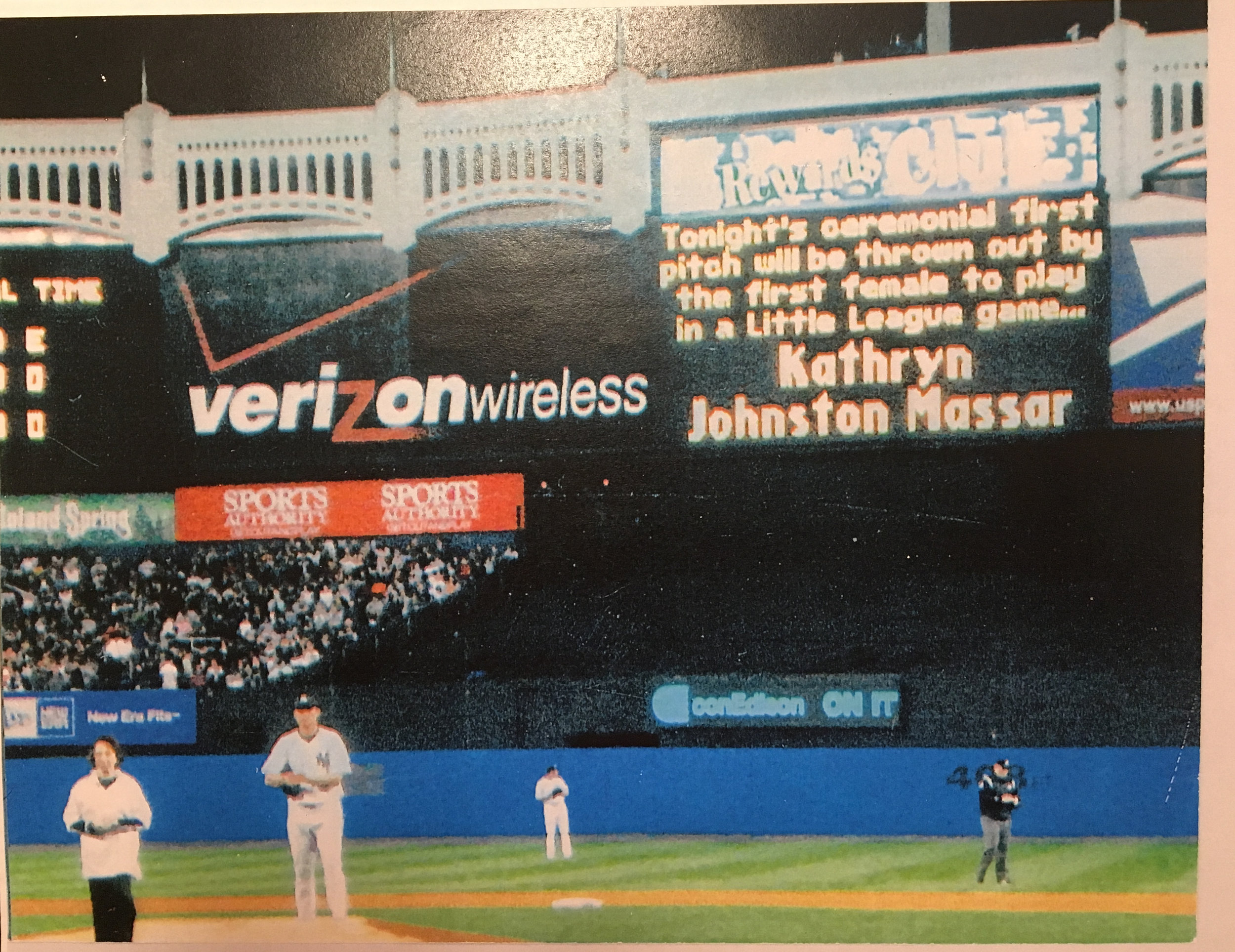 Kathryn's first pitch at Yankee Stadium in 2006