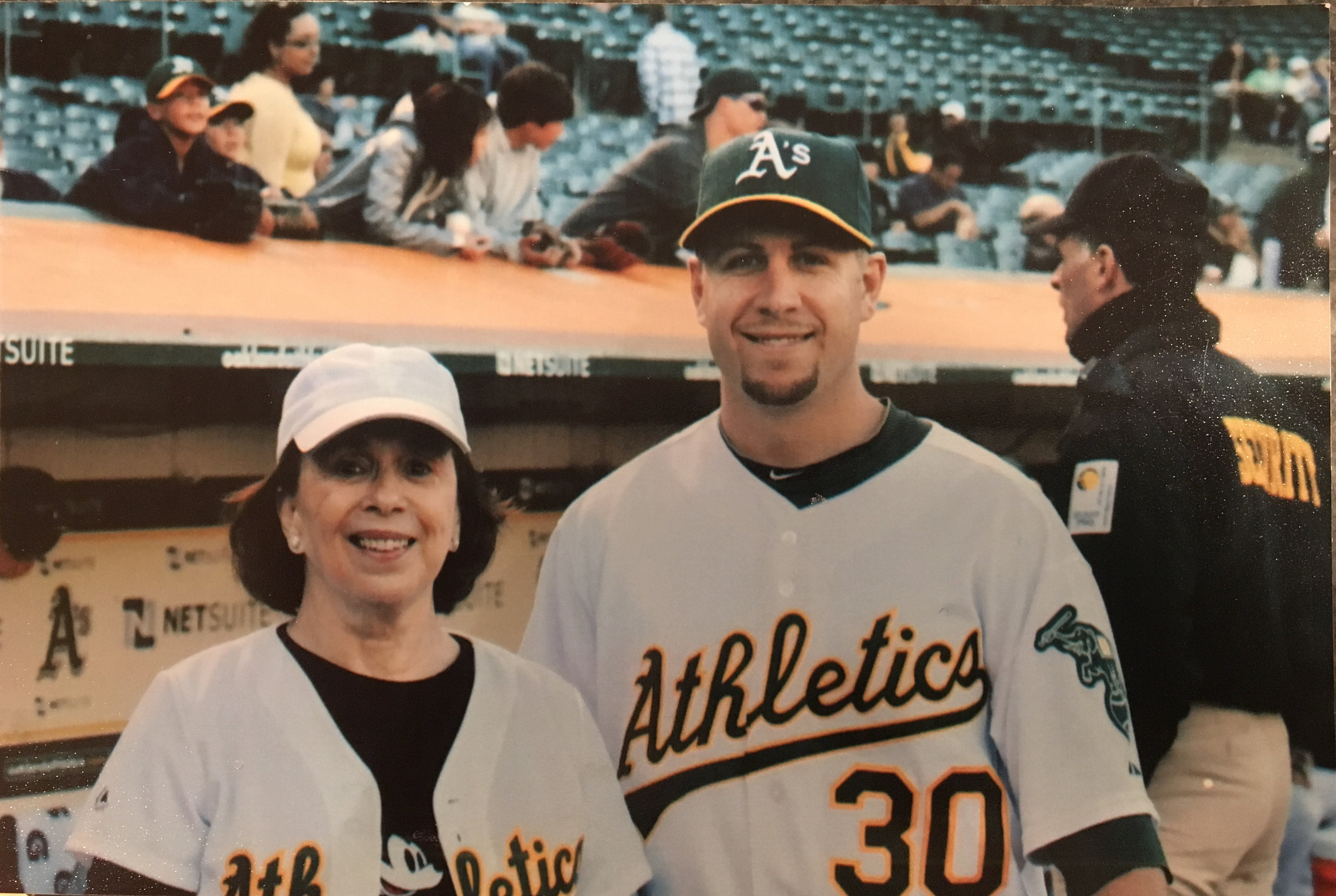 Kathryn throws out first pitch to Oakland A's Steve Tolleson (2010)