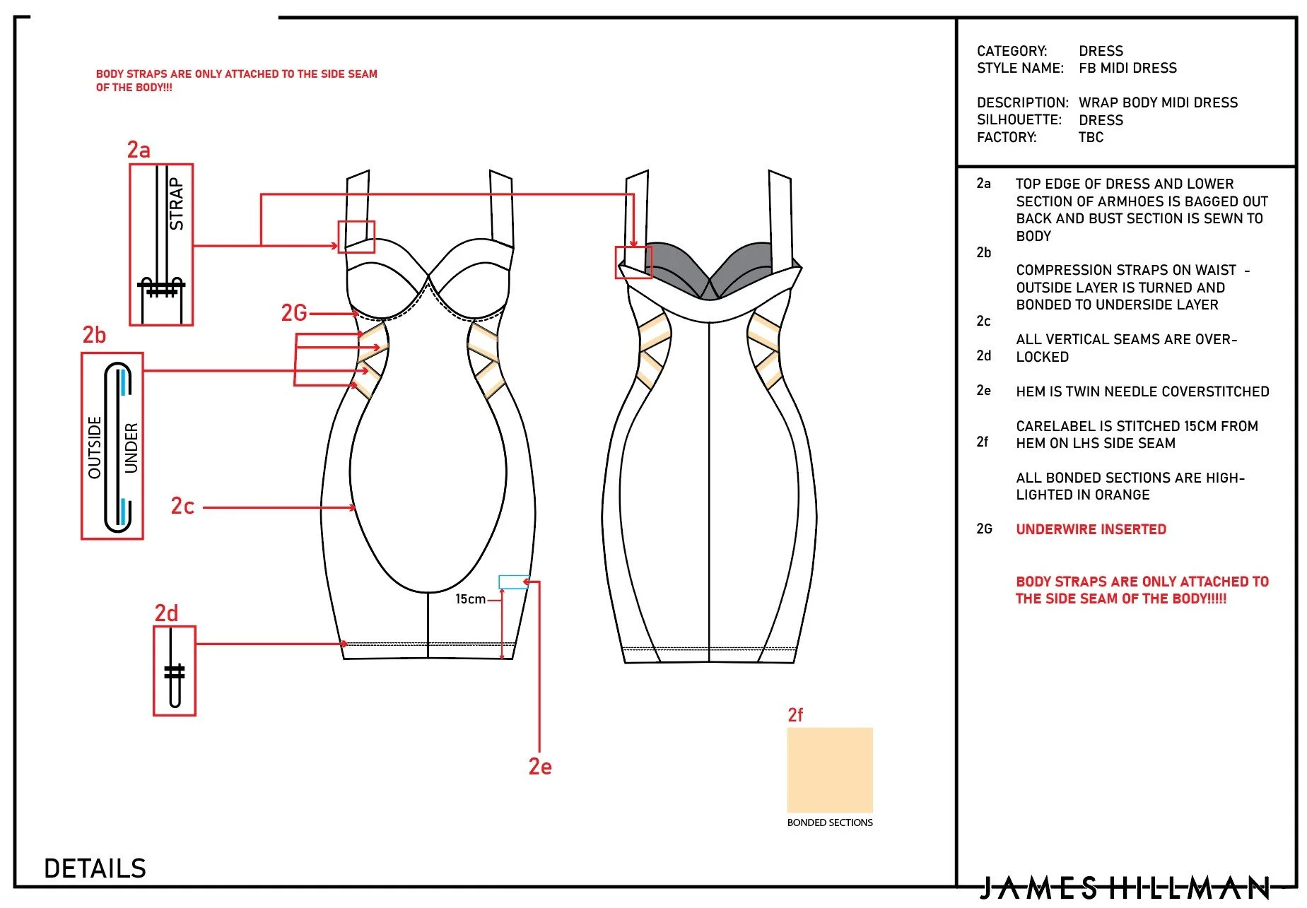 TECHINCAL DETAIL PAGE FOR A FASHION TECHNICAL PACK