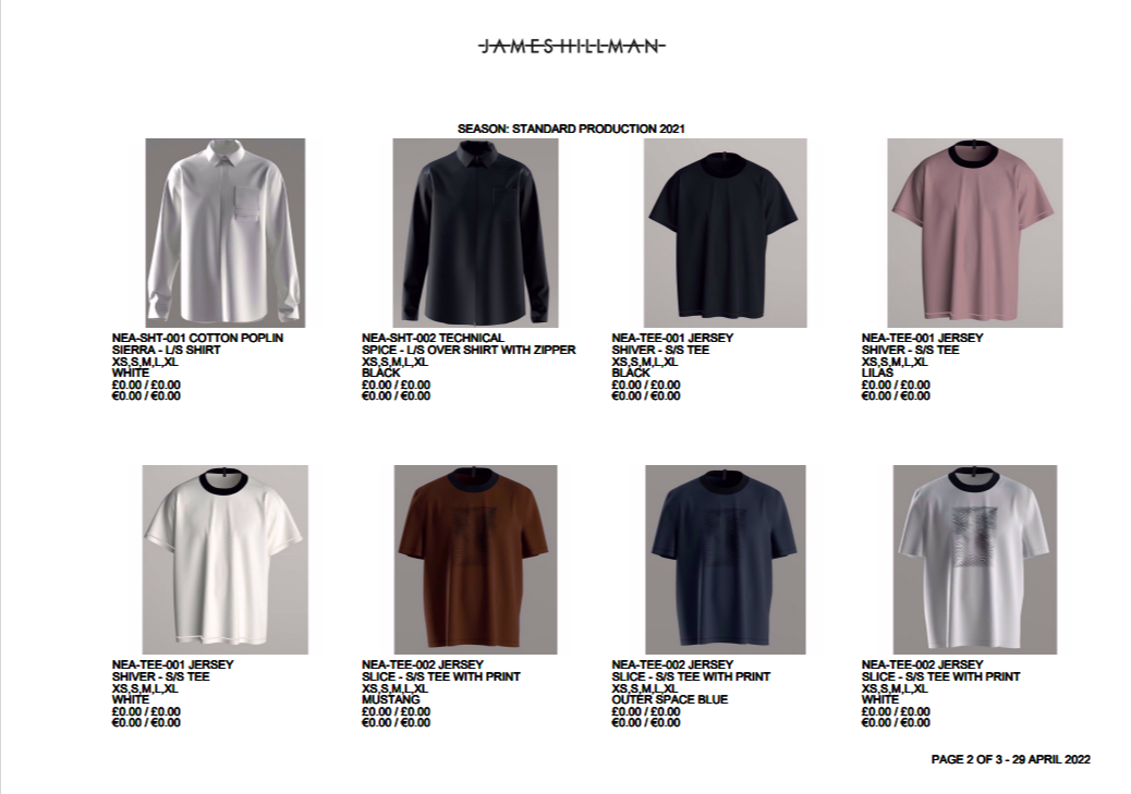 Line Sheet Example Retail – Modèle De Line Sheet – BZCQL