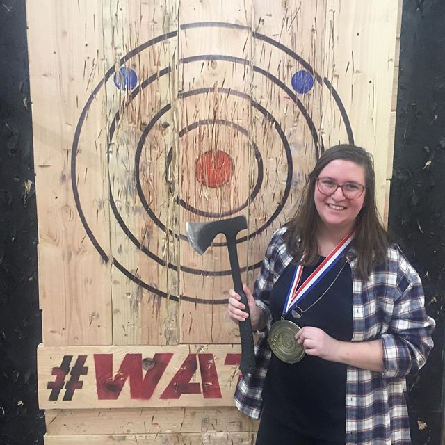 C H A M P I O N .
.
.
#fromfourthtofirst  #badaxethrowing #axethrowing #champion #shook #bringit  #number1