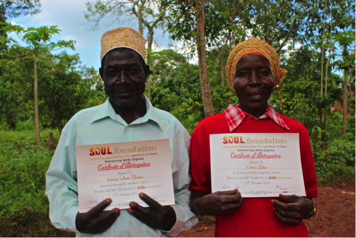 VHT members present their certificates of participation in S.O.U.L. Foundation's Maternal and Child Health class