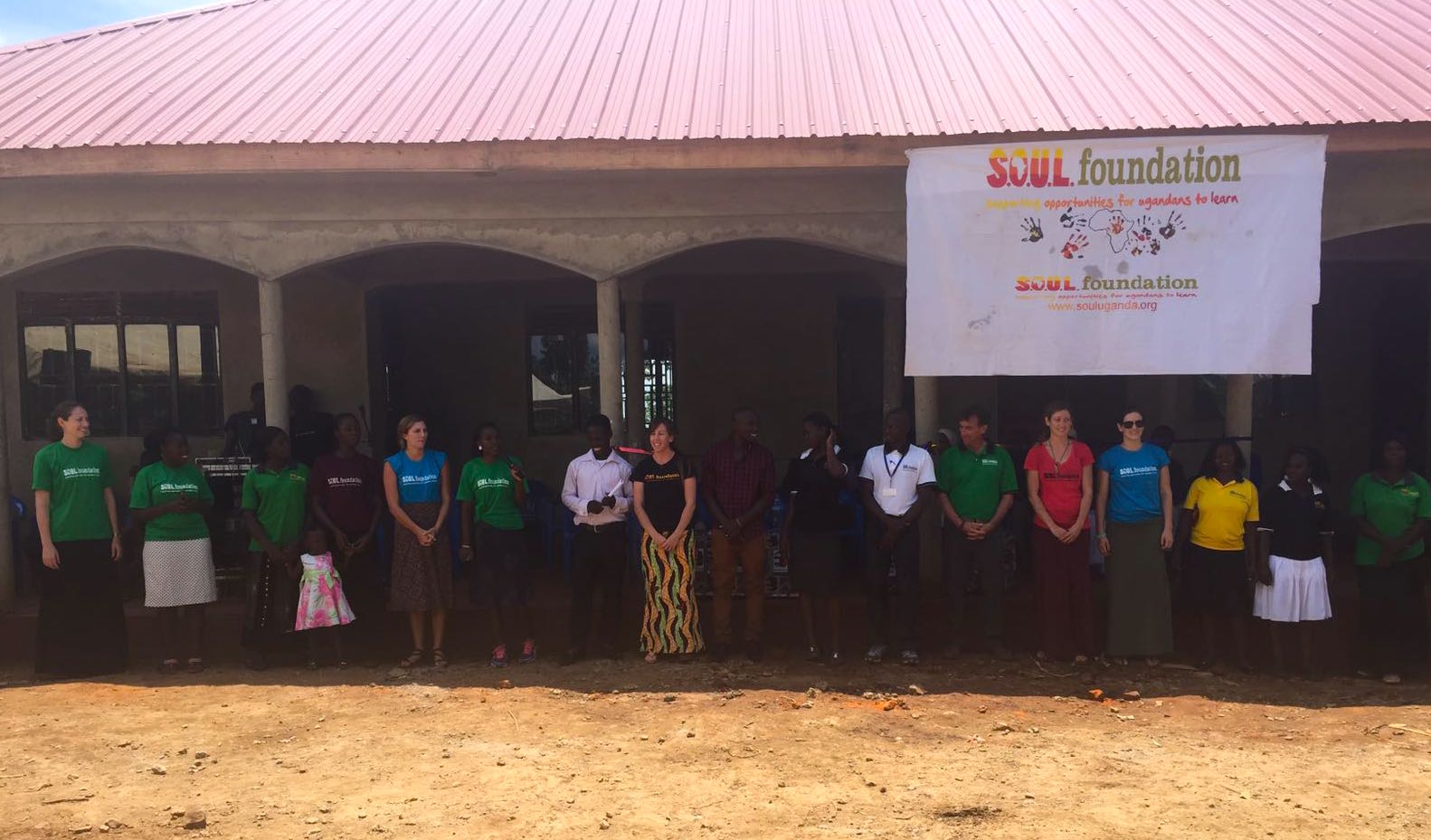 S.O.U.L. staff in front of the new Iganga community center