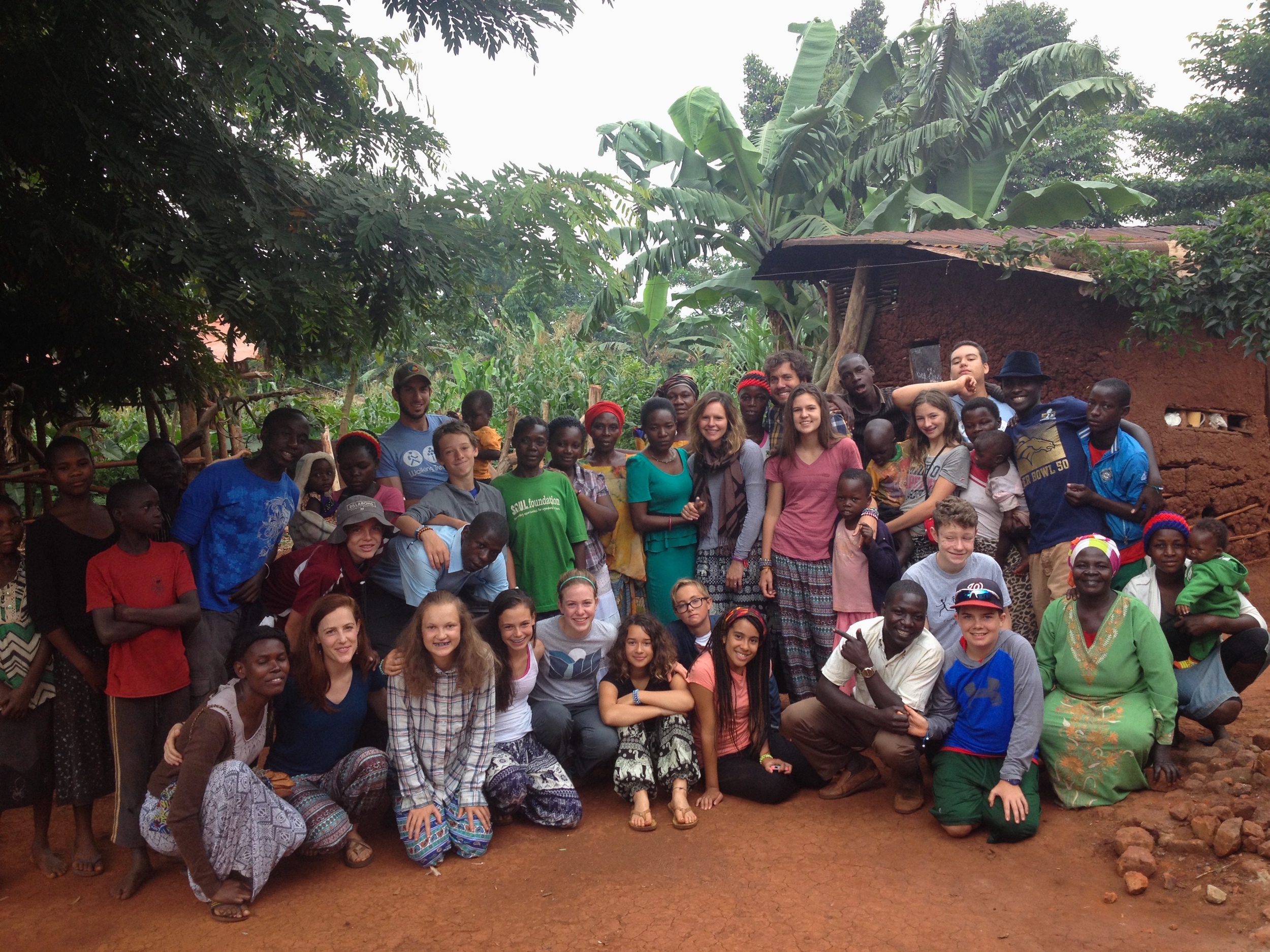 The group of students, chaperones, S.O.U.L. staff, and community members prior to departure