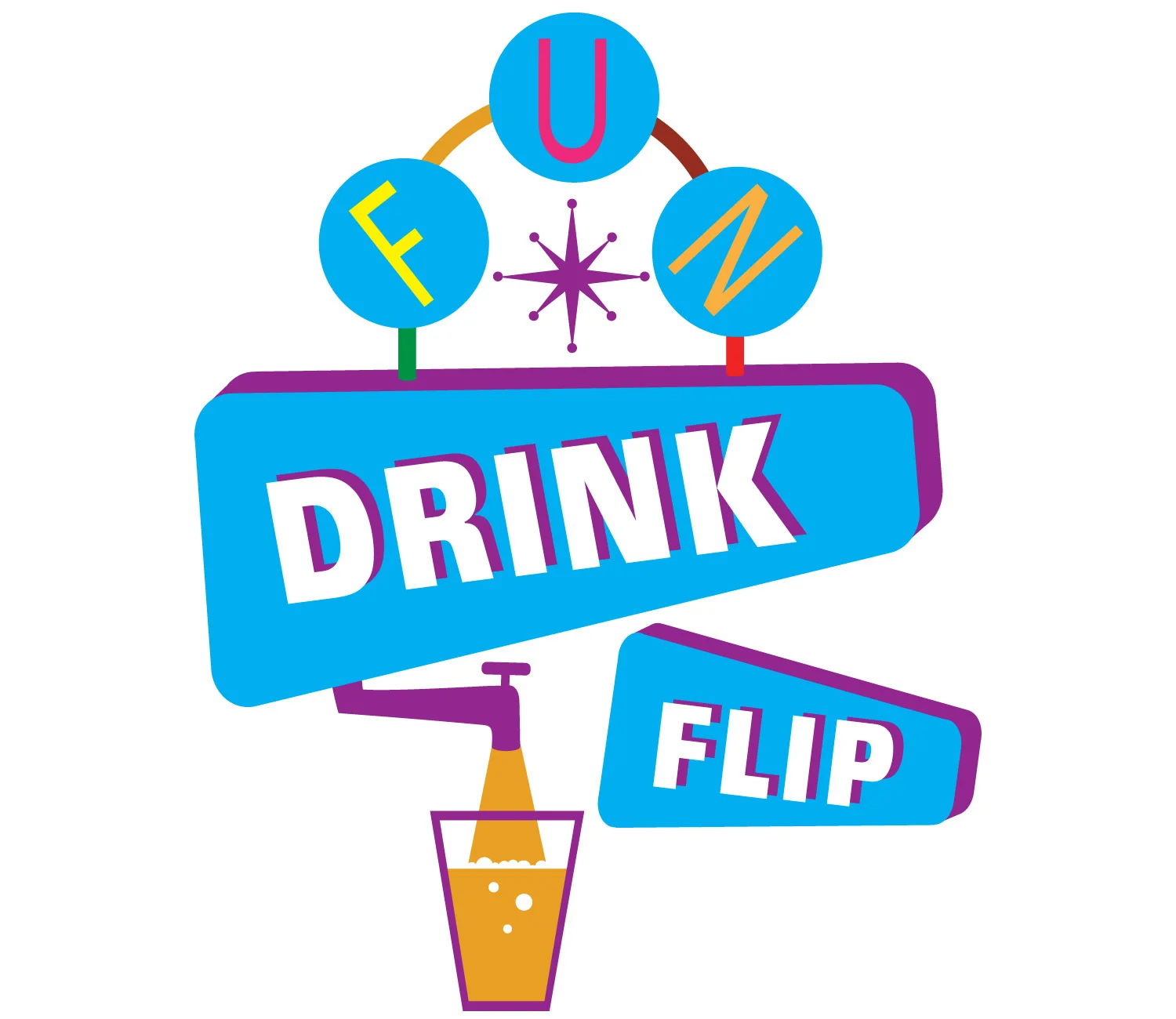 Card game 'Fun Drink Flip' logo
