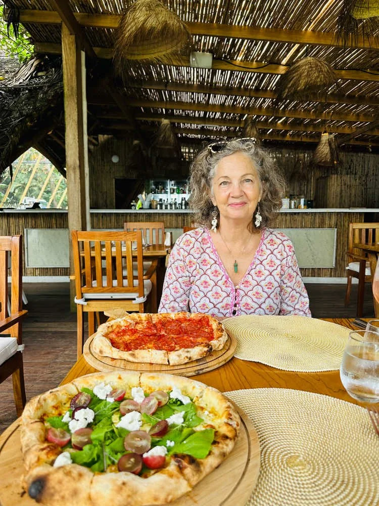 Punta Cocles, pizza at Gigi Beach Club (Terry)