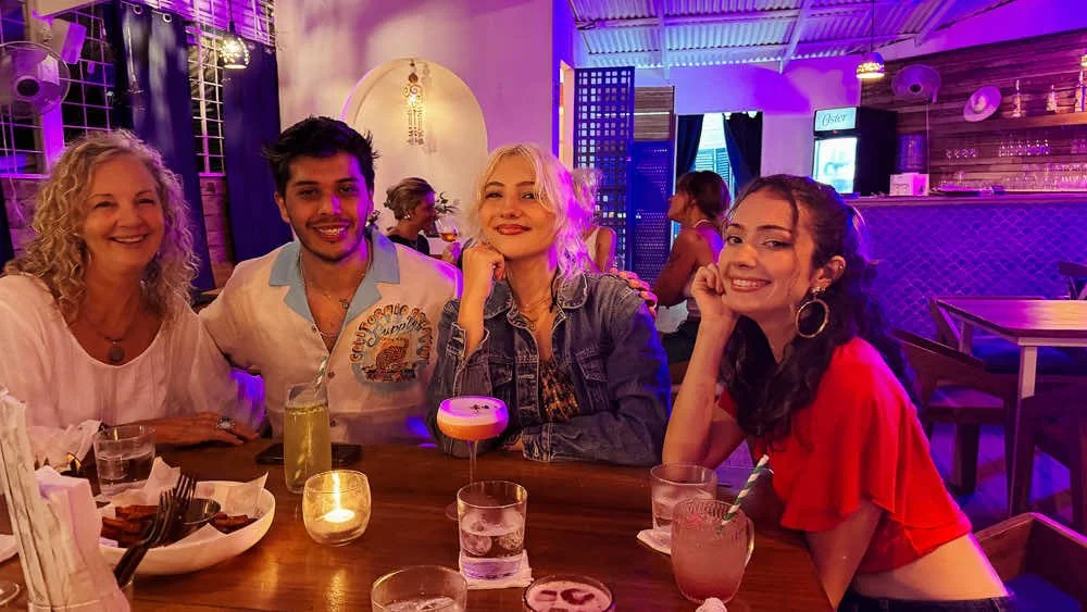 Newton family (Terry, Dennis, Eve, Lexi) at Kat's House (now Cacao Huasi), Puerto Viejo