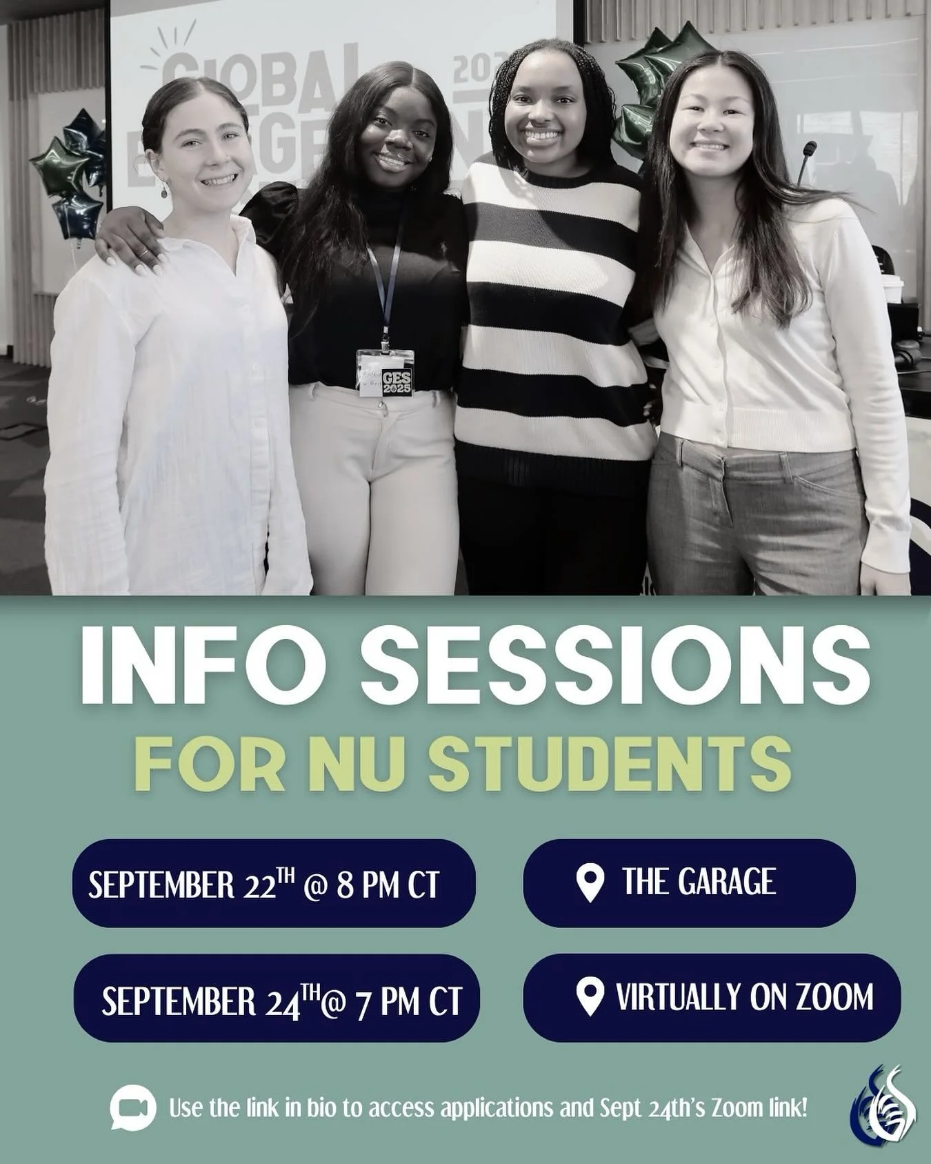 Join us at the first GES info-session today in the Garage at 8 pm! 🎉

On Wednesday we will hold a second info-session over Zoom at 7 pm for those who can&rsquo;t attend today&rsquo;s session. We hope to see you there!