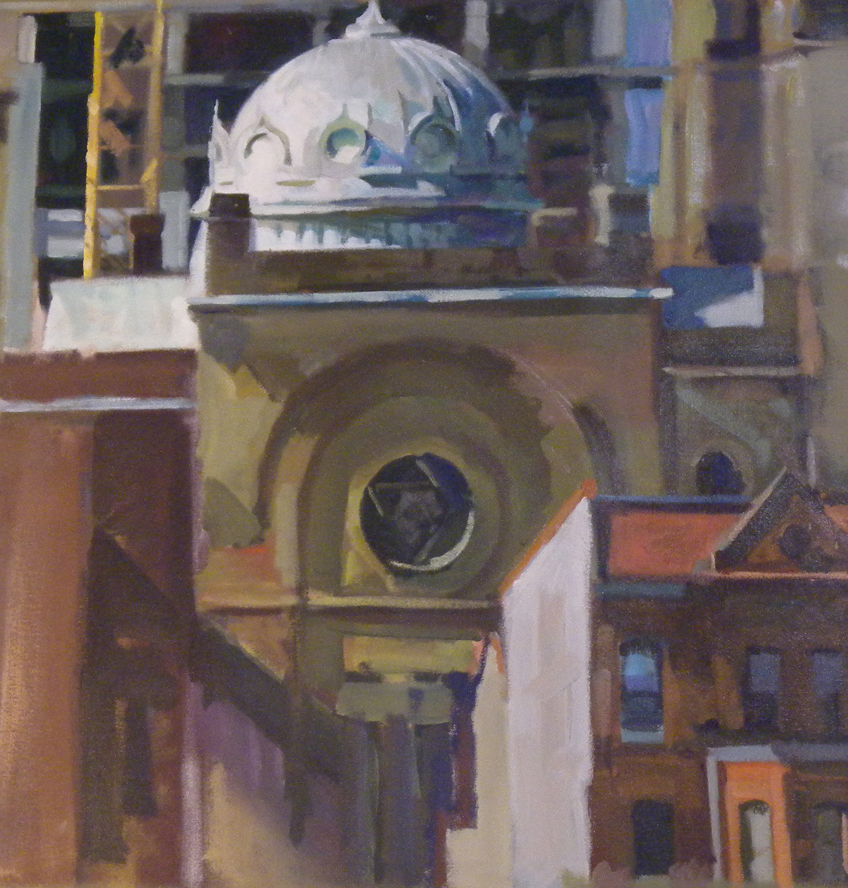Synagogue Dome, acrylic on canvas, 26 3/4" x 25 5/8" On Exhibit, AU Katzen Center, DC
