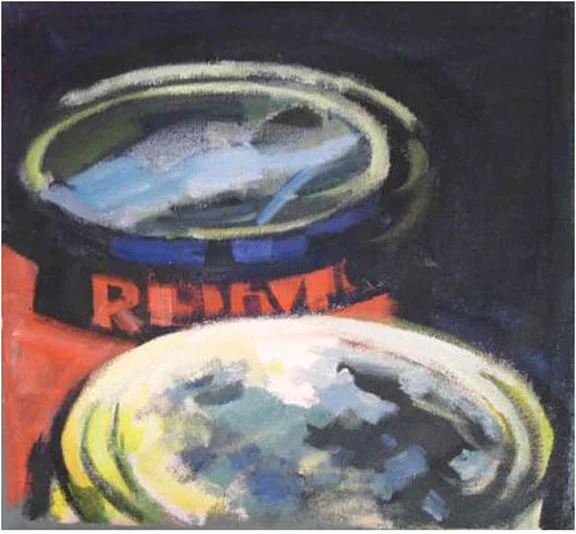 Paint Cans Red Devil, acrylic on canvas, 14 1/4" x 15", 2005