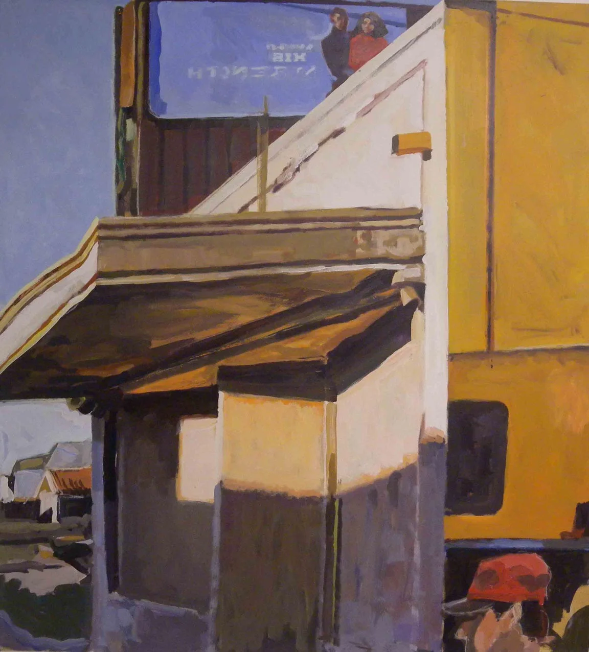 Split Billboard & Storefront Canopy, acrylic on paper, 38" x 35"