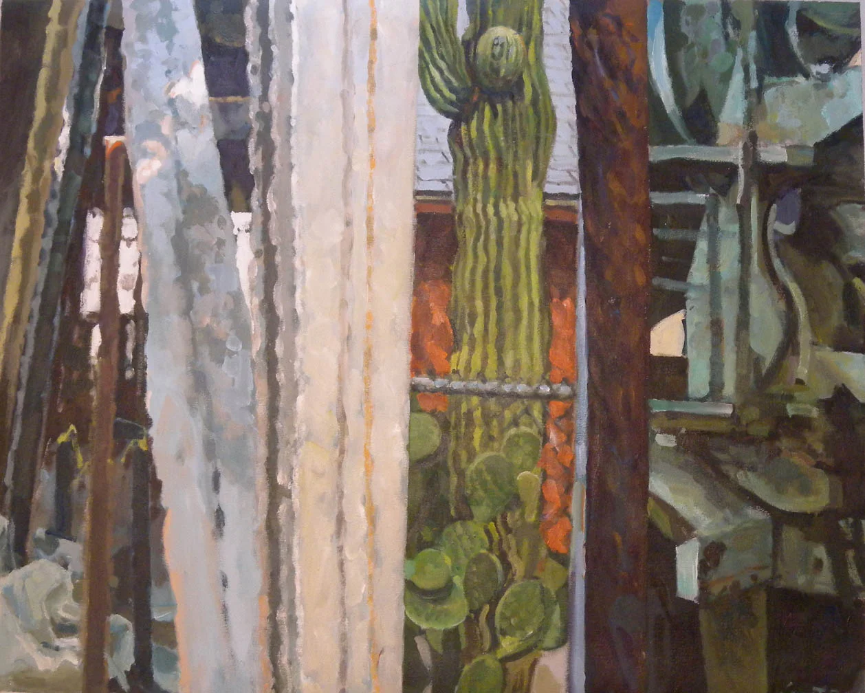 Cactus Three Splits, acrylic on canvas, 32" x 40"
