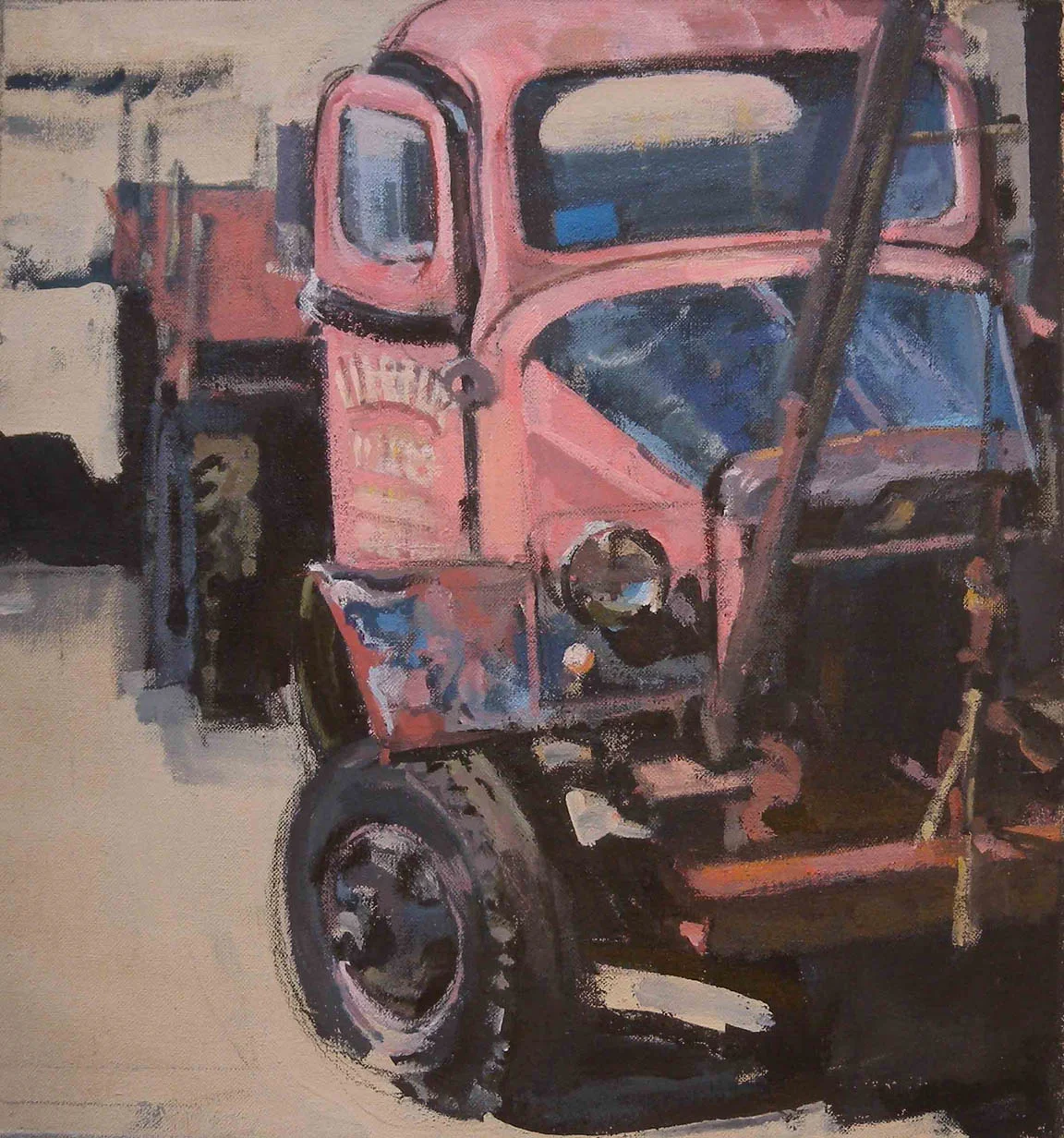 Pink & Blue Truck, acrylic on canvas, 17 1/4" x 16 1/4", Private Collection