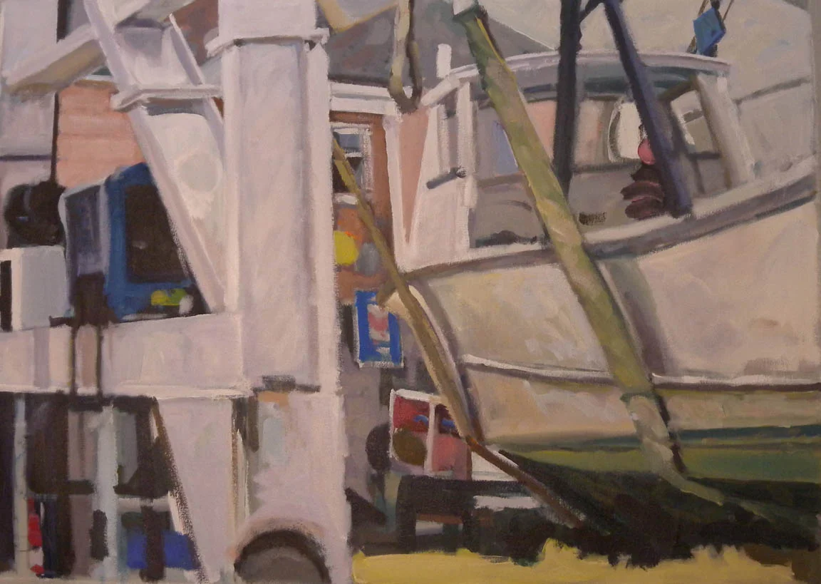 Boatyard Split, acrylic on canvas, 23" x 32"