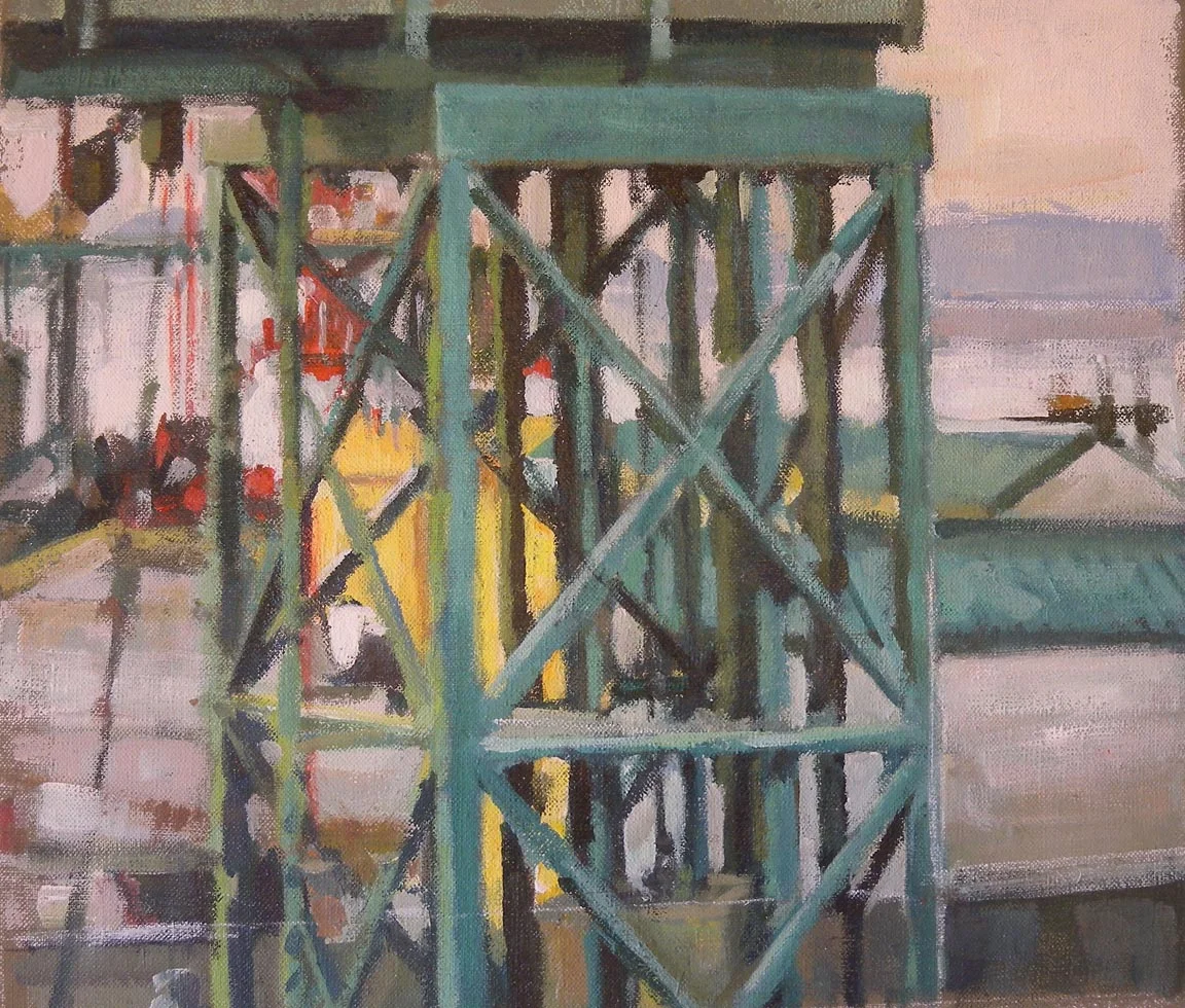 Ferry Terminal San Juan Islands (NW), acrylic on canvas, 12 1/2" x 17 3/4"