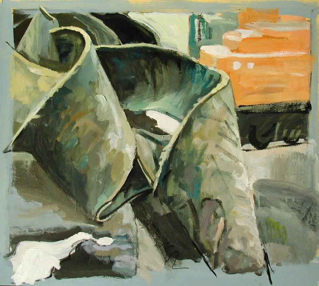 Demolition Detail, Convention Center, acrylic on paper, 15 1/2" x 15"