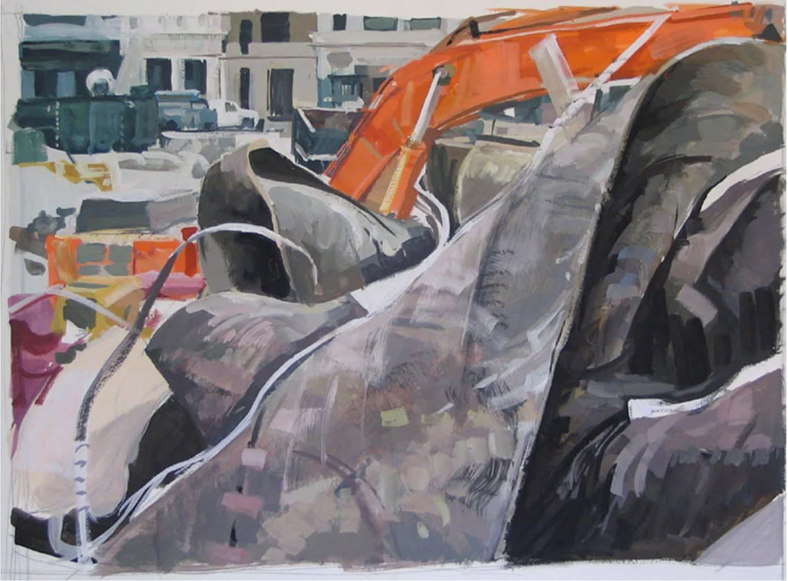 Convention Center Site, acrylic on museum board, 18" x 26", 2008, DC Commission on the Arts and Humanities Collection
