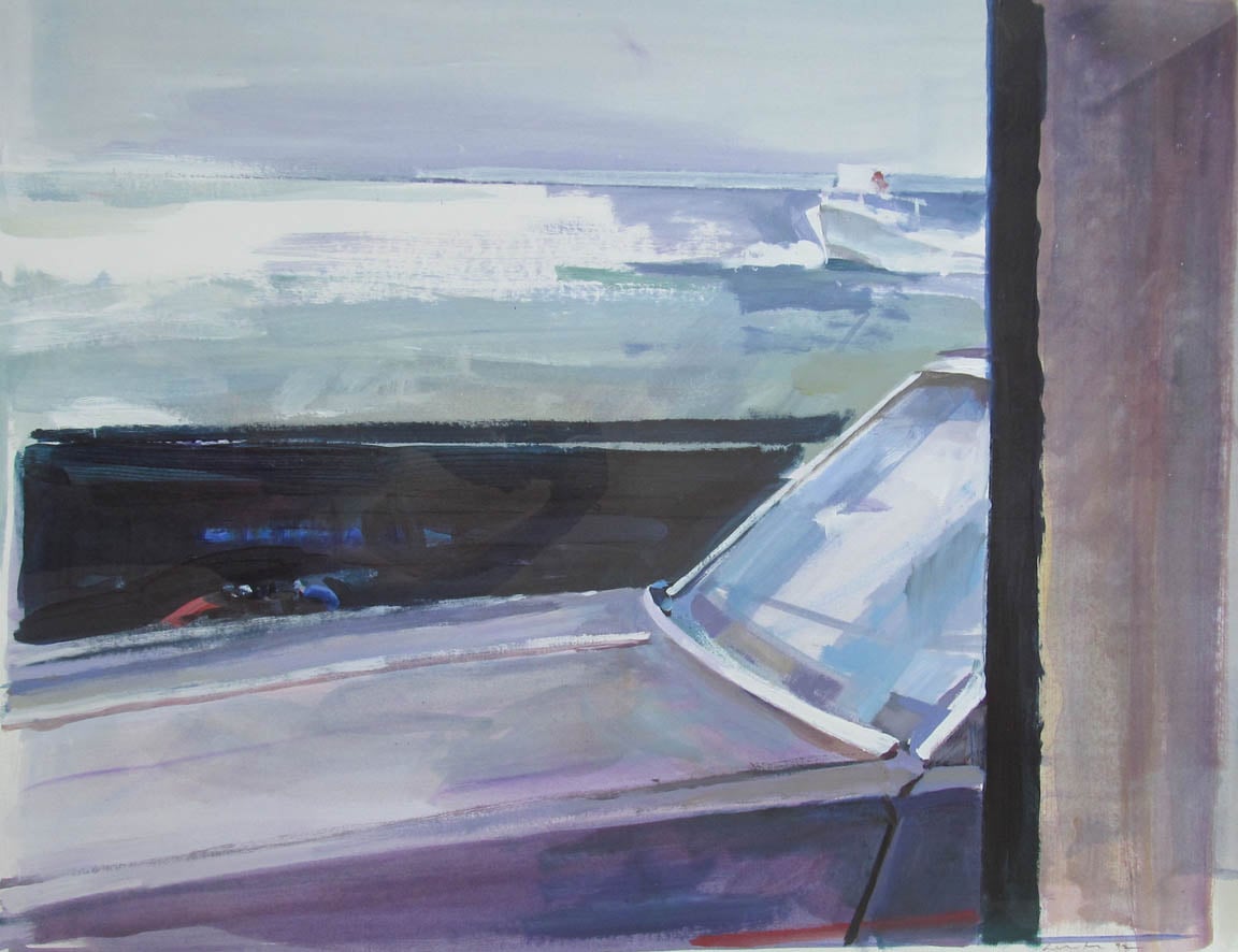 Car Close-up Stain Painting, acrylic on canvas, 46 5/8" x 45"