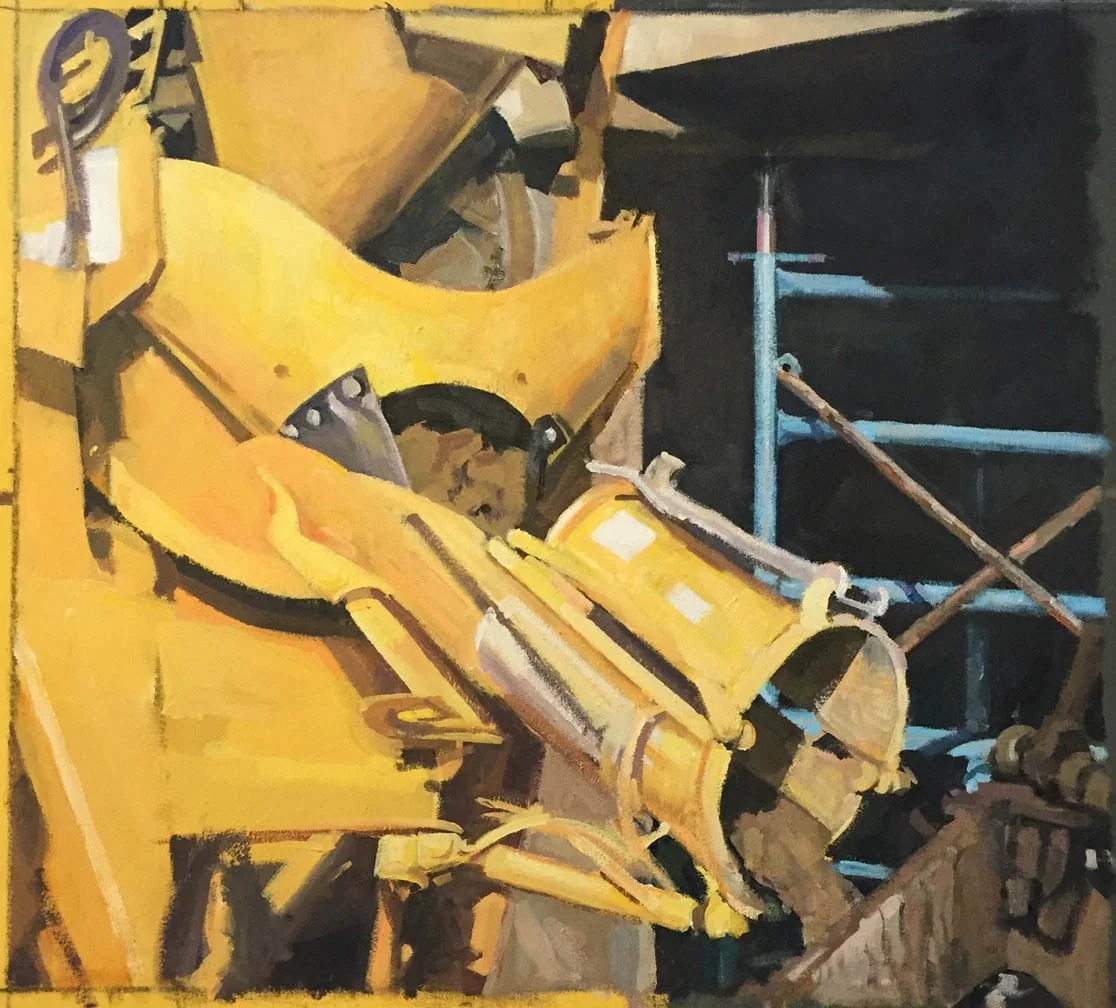 Yellow Cement Mixer, acrylic on canvas, 21 3/4" x 24", Private Collection