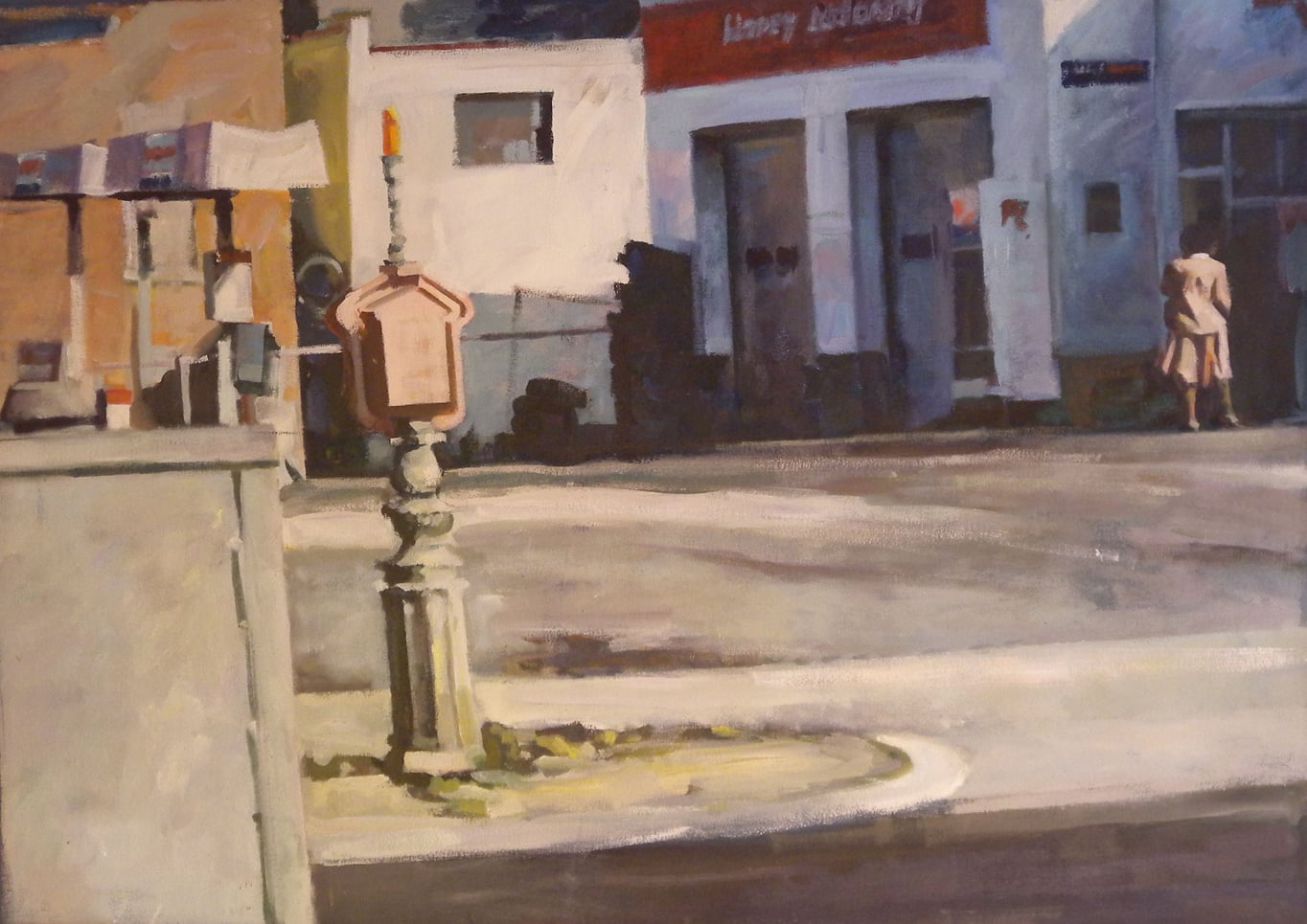 Call Box & Figure, acrylic on canvas, 30" x 42 1/2", 1999 On Exhibit, AU Katzen Center, DC
