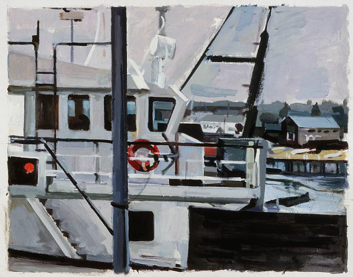 Vineyard Port Leaving, acrylic on paper, 28" x 38" Private Collection