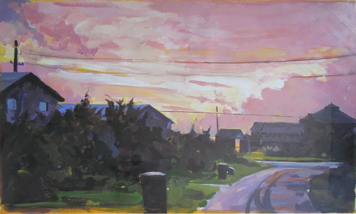 NC Sunset, acrylic on paper, 23 1/2" x 40", 1993, Private Collection