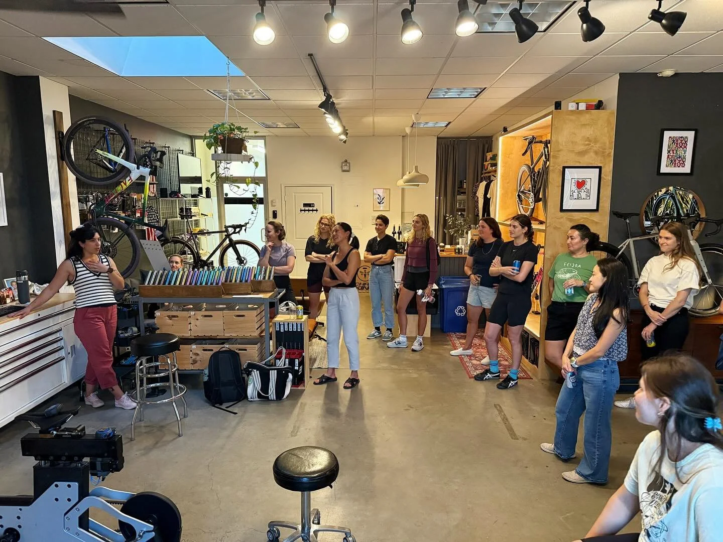 Girls Bike NYC round two in Brooklyn! We loved hosting @girlsbikenyc and @dr.lexikantor at ACME last week for our second fit + body clinic of the year. We covered a lot this time around&mdash;everything from body screening for asymmetry to when to ge