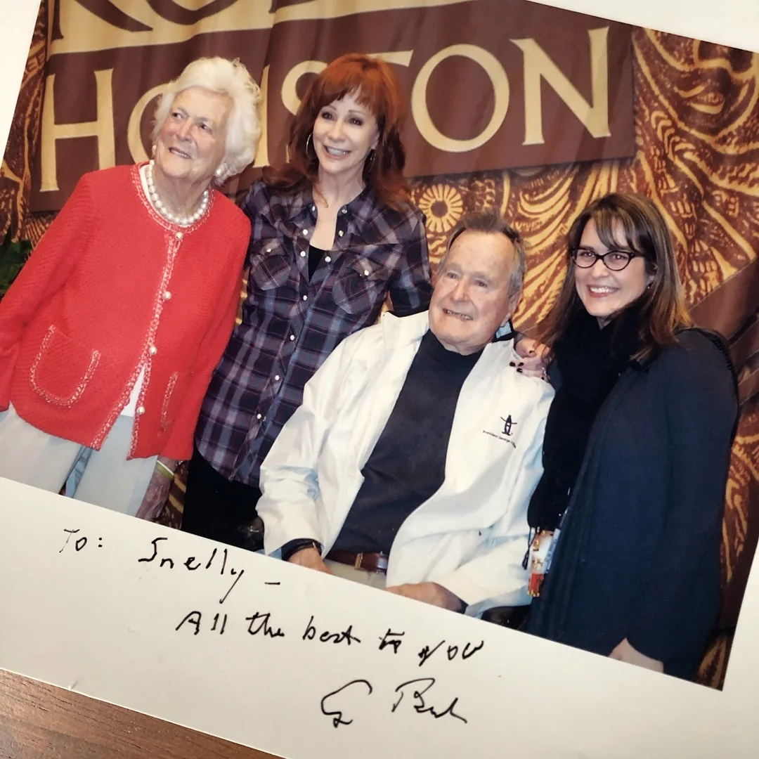 Pictured with President George H.W. Bush, First Lady Barbara Bush and Reba McEntire. Houston, TX / 2014.