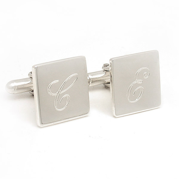 Square Initial Cufflinks Customizable Sterling Silver Kim Drosdick Toronto