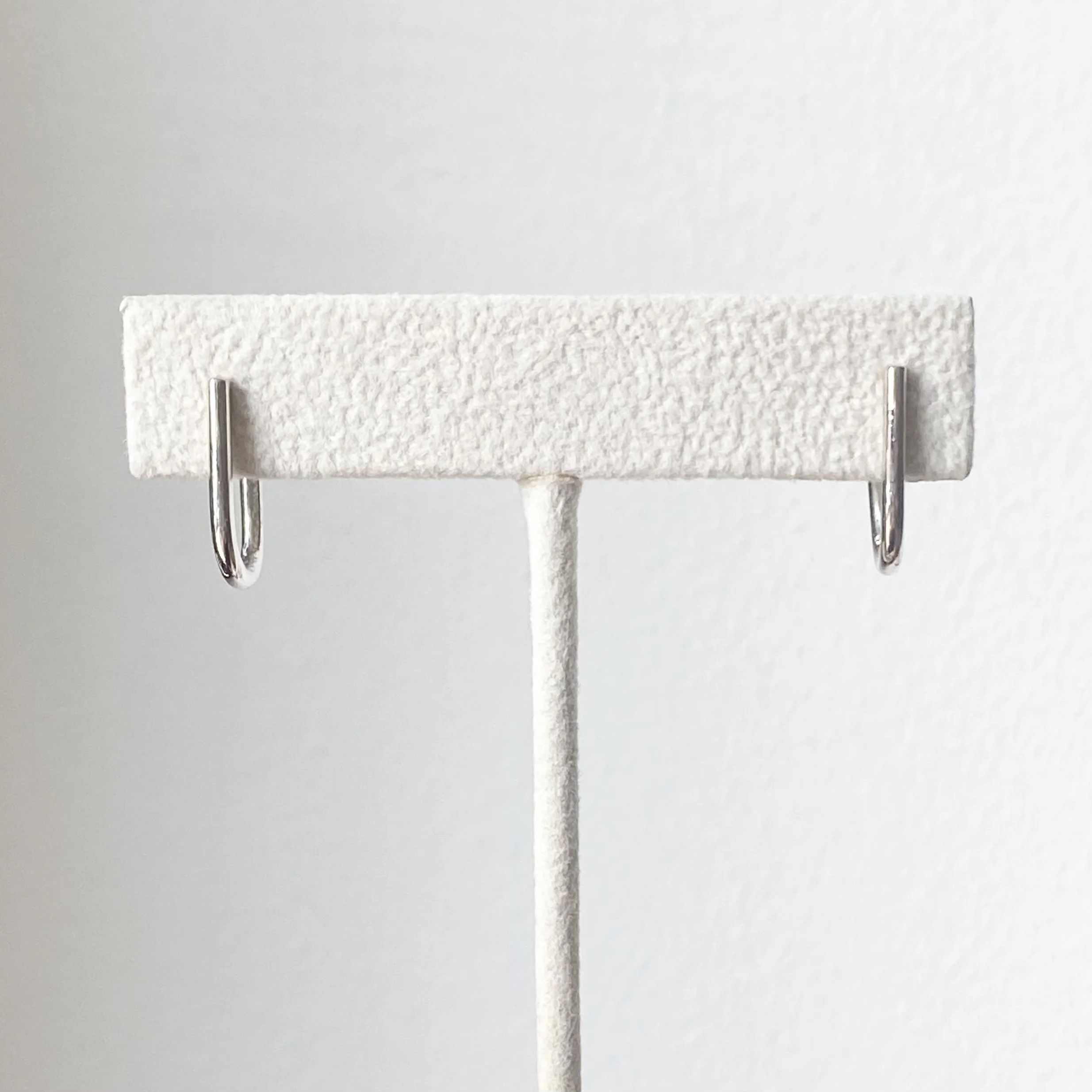 Silver Round Wire J Hoops