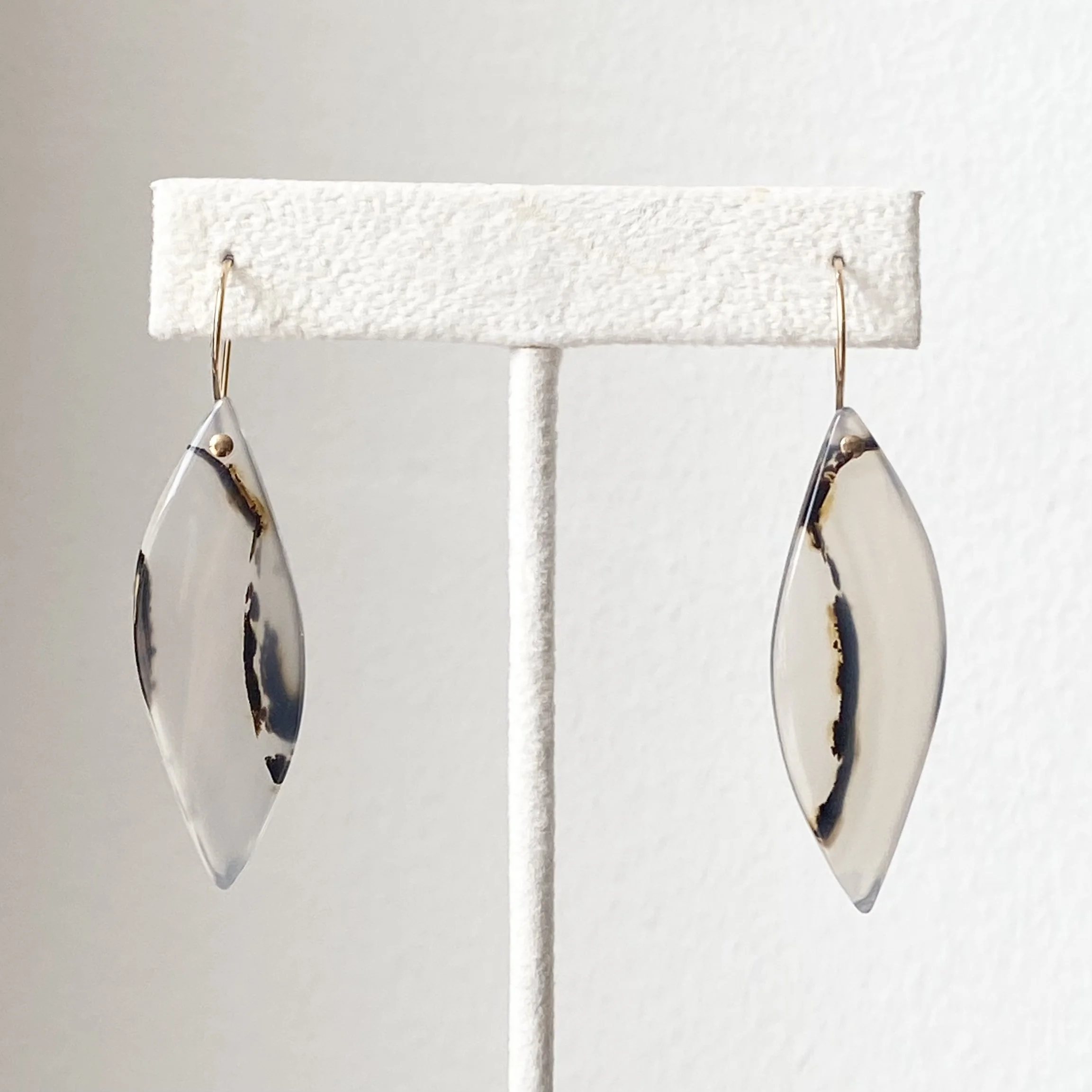 Montana Agate Marquise Drop Earrings