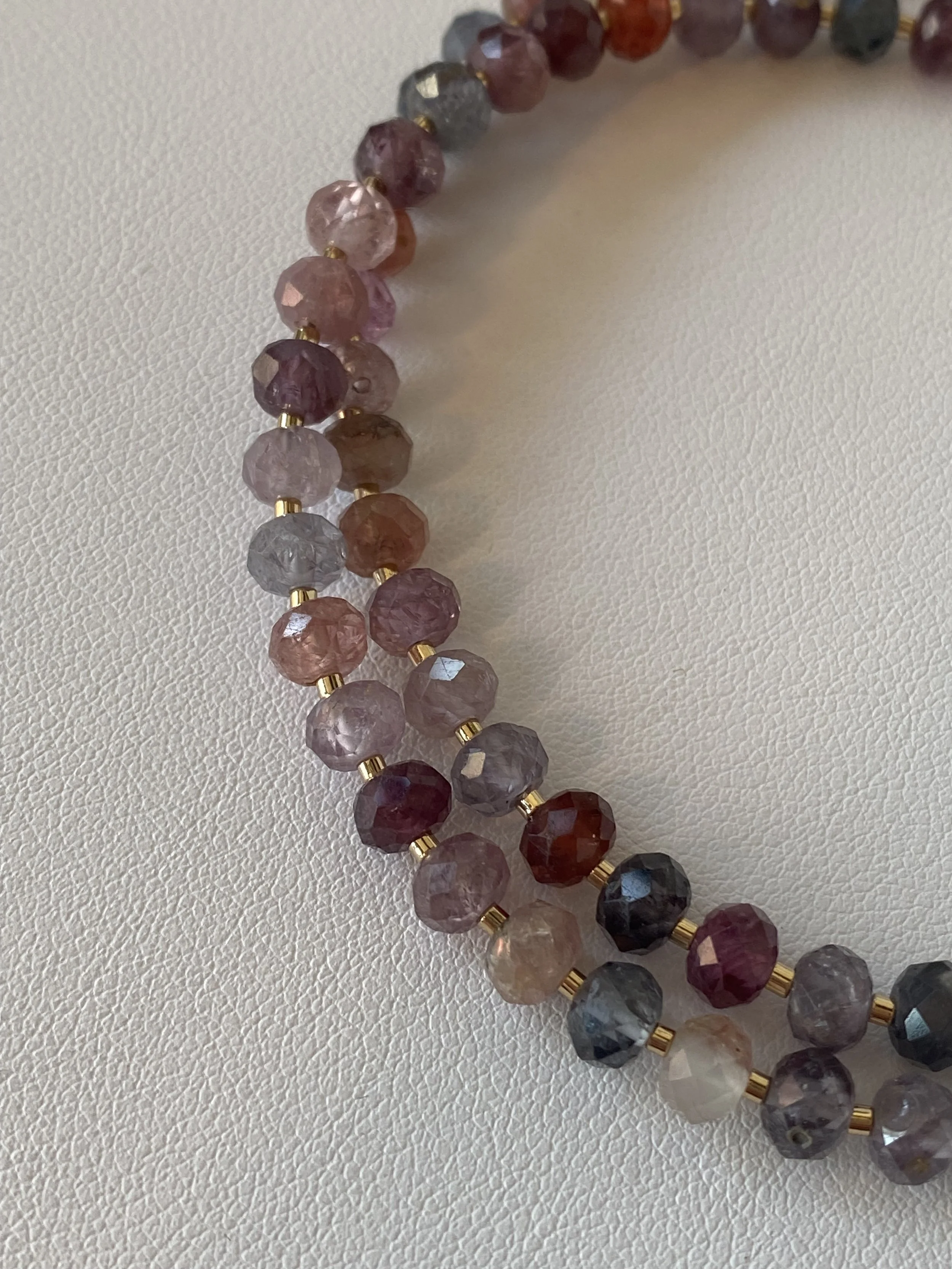 spinel rondelle necklace gold filled spacers