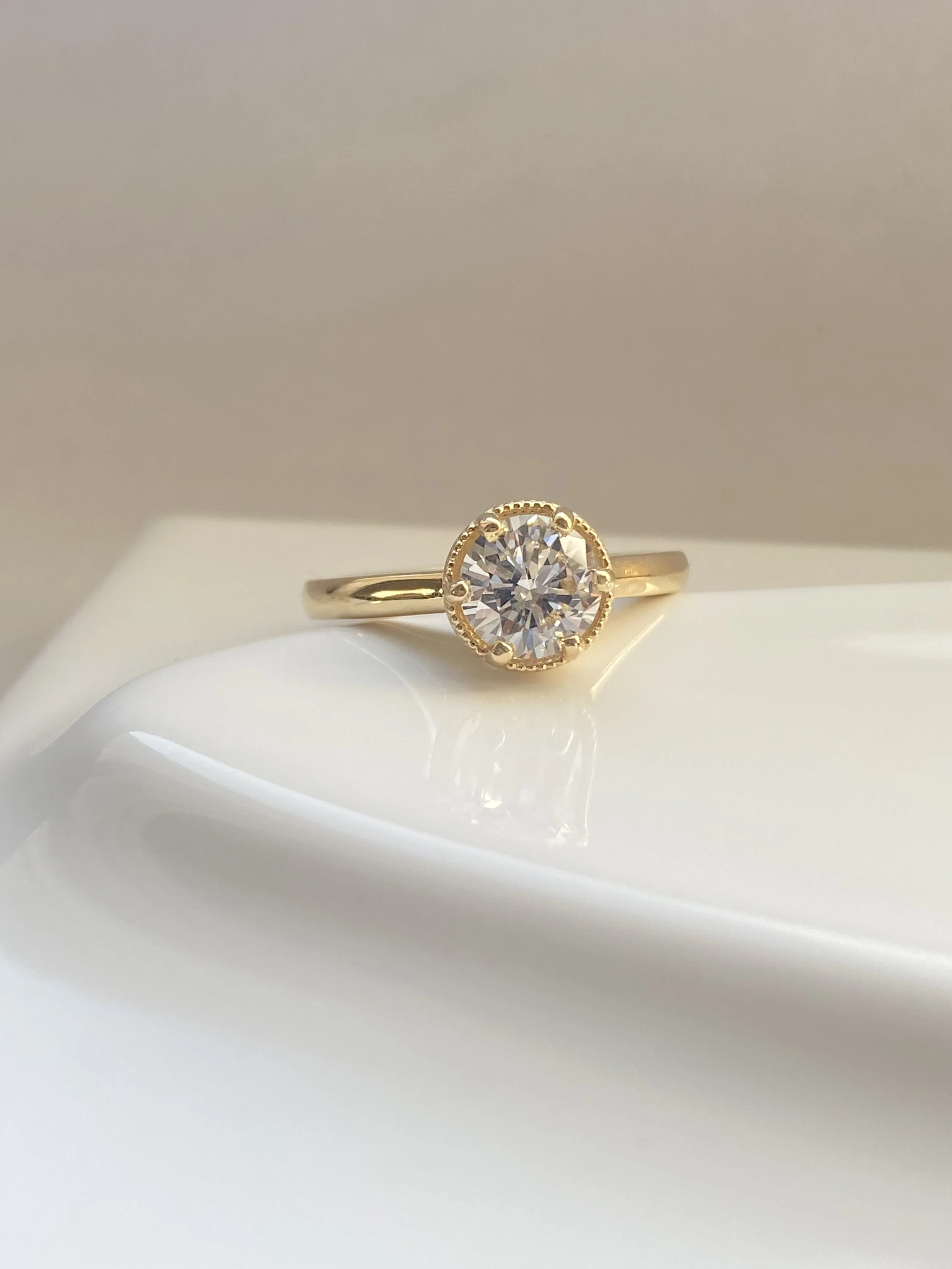 Round Milgrain Solitaire