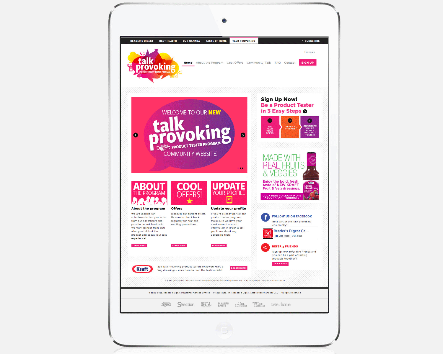 Talk Provoking | Reader's Digest Product Testers Microsite