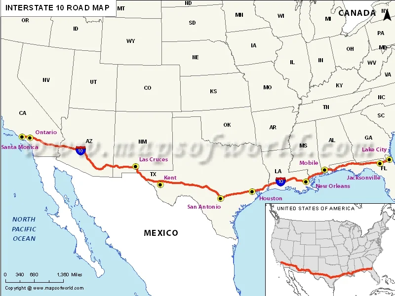 I 10 Route Map Our Route 10 Travels From California To Alabama Valynne Renee Tarot