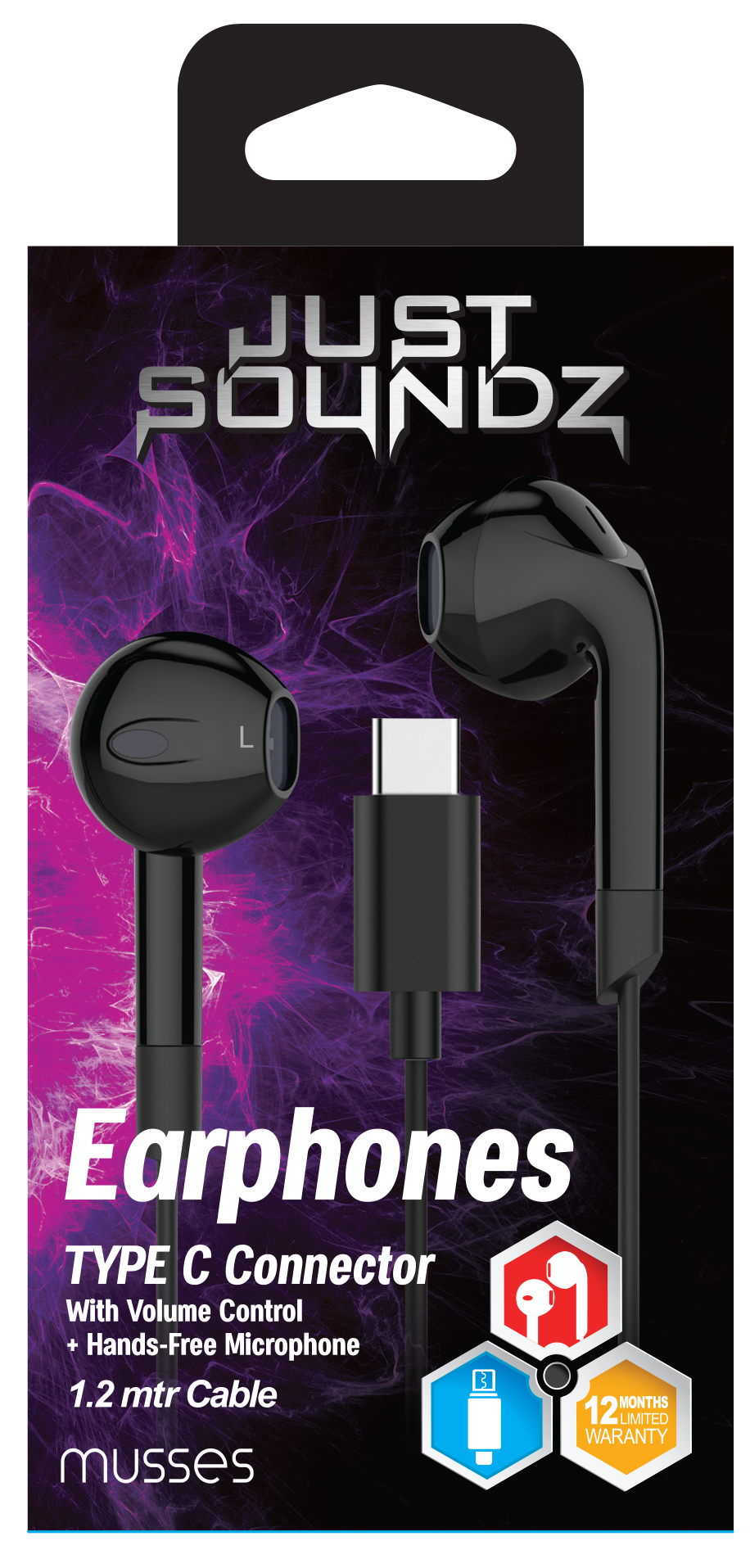 JustSounds Muses Black Earphones.png