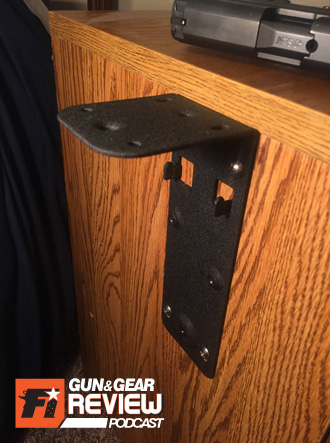 The mounting bracket is ambidextrous, meaning you can mount it to either the left or right side of an object.