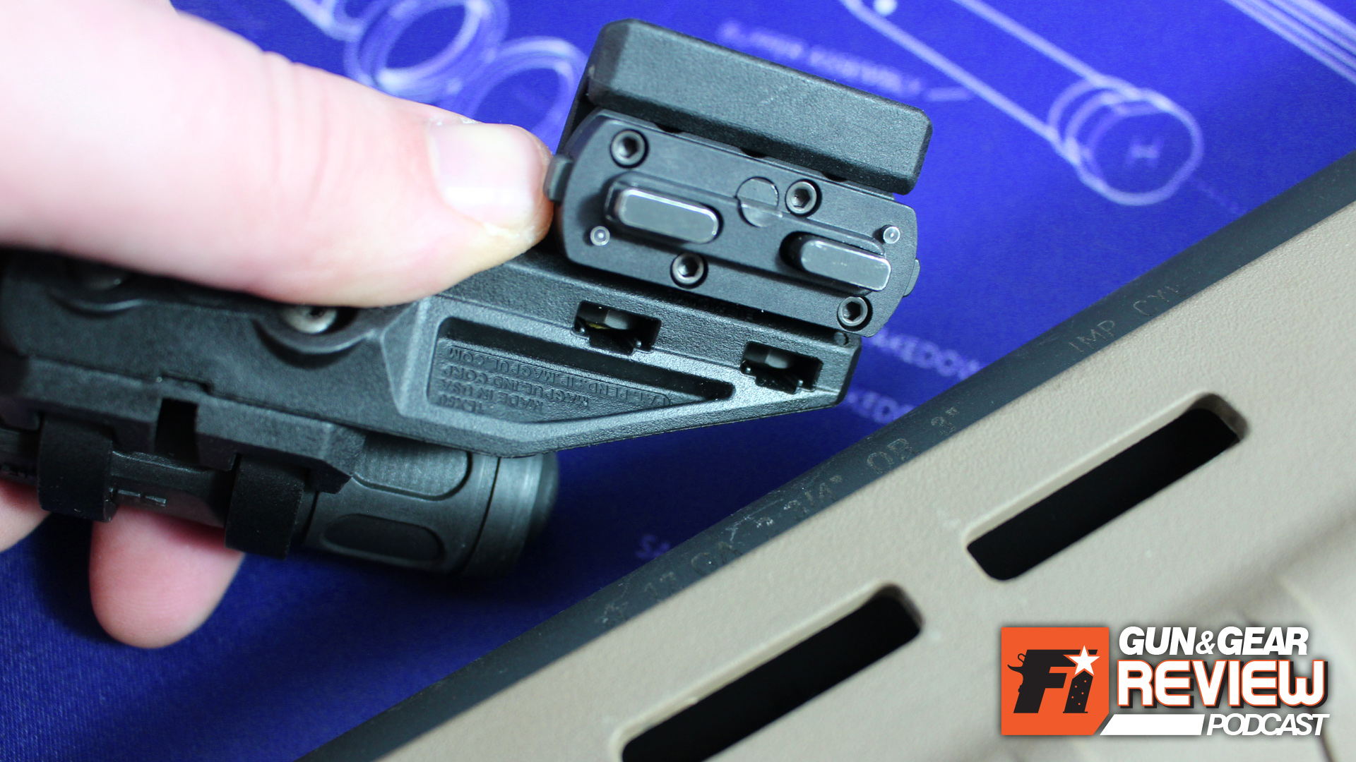 Step One: Make sure both end's tabs pushed in, and align with preferred M-LOK slot.