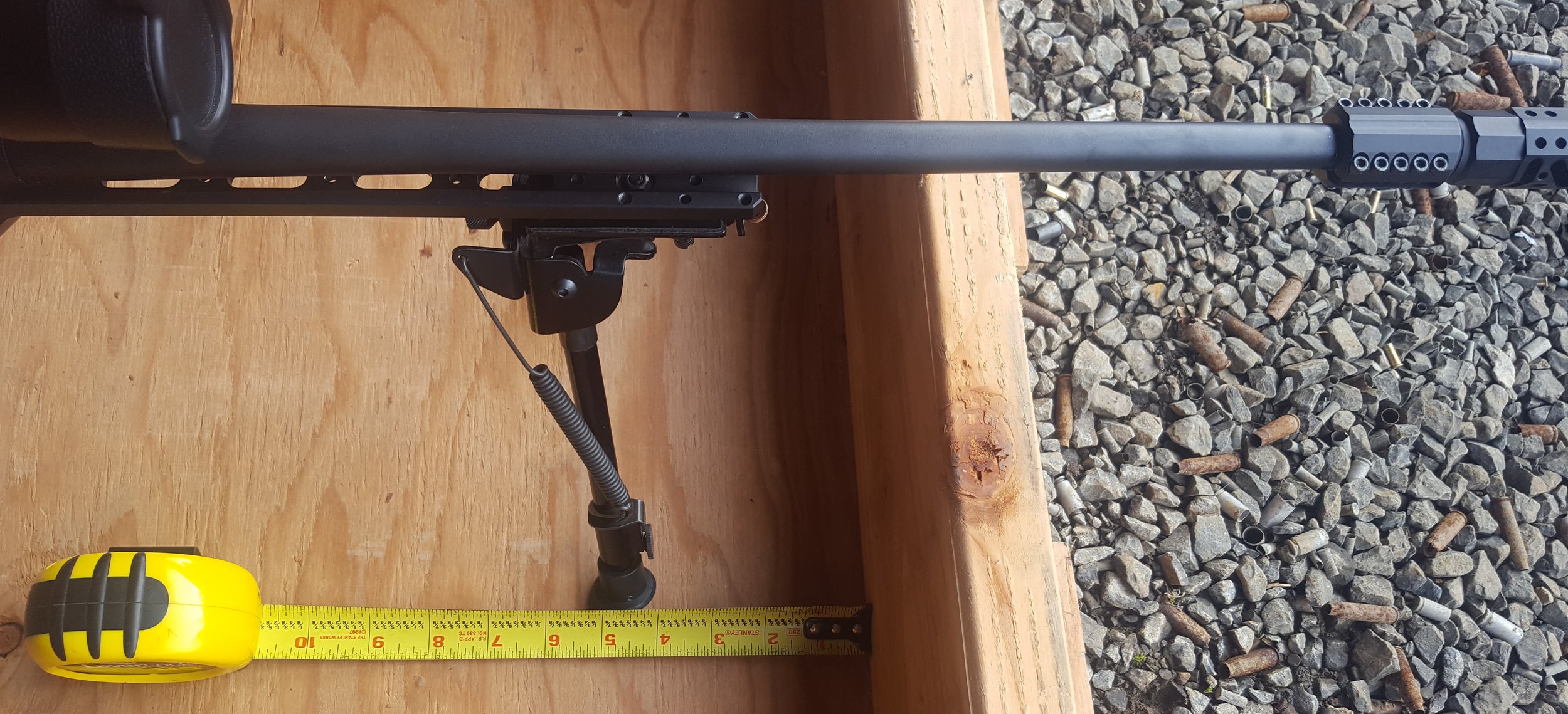 Measuring distance w/muzzle brake